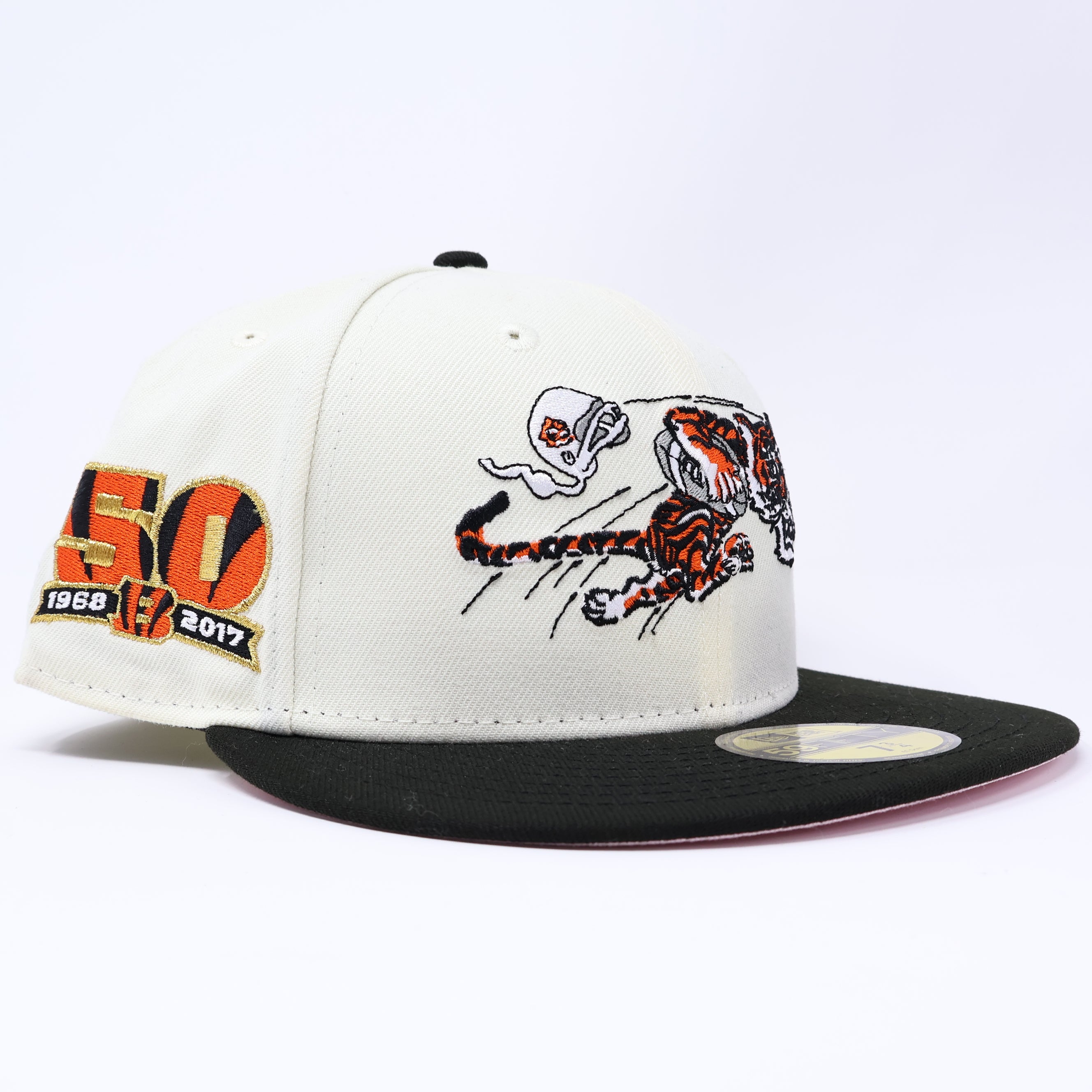 NWT 3/4 Chrome Cincinnati Bengals NFL 50th Anniversary 59fifty New Era Fitted Hat Cap
