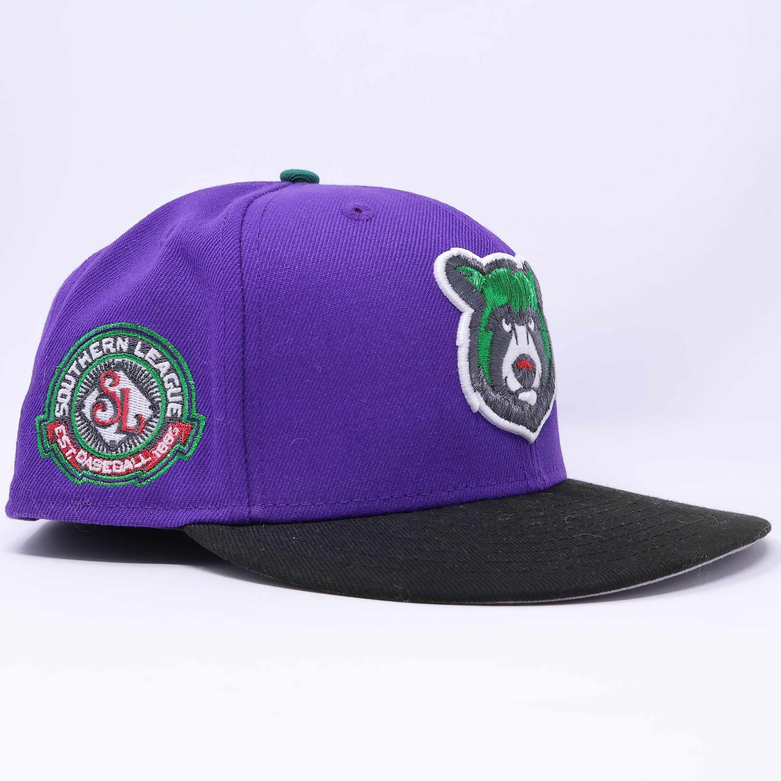USED 3/8 Purple Tennessee Smokey Southern League 59fifty New Era Fitted Hat Cap