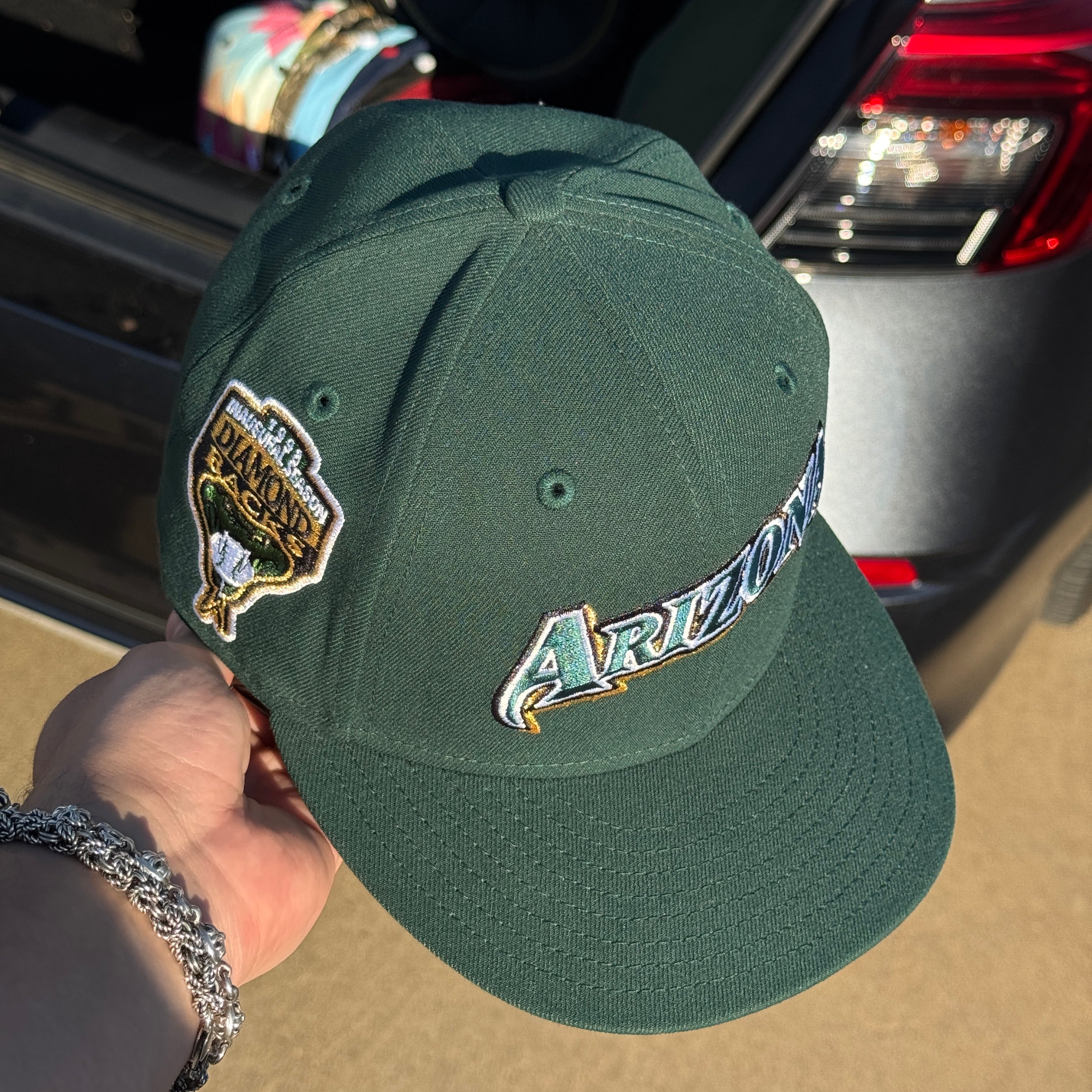 USED 1/8 Green Arizona Diamondbacks 1998 Inaugural Season 59fifty New Era Fitted Hat Cap