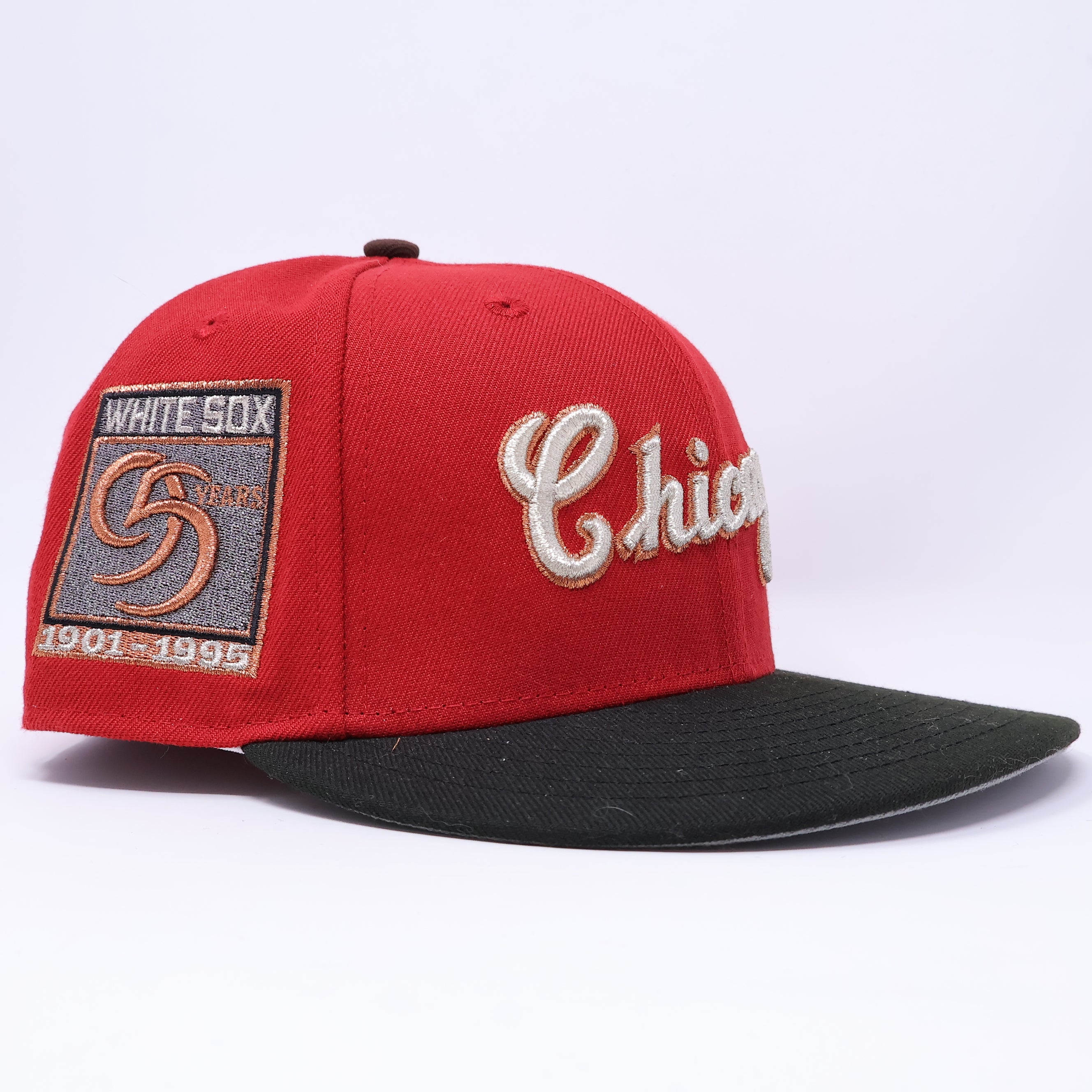 USED 1/4 Red Chicago White Sox 95 Years 59fifty New Era Fitted Hat Cap