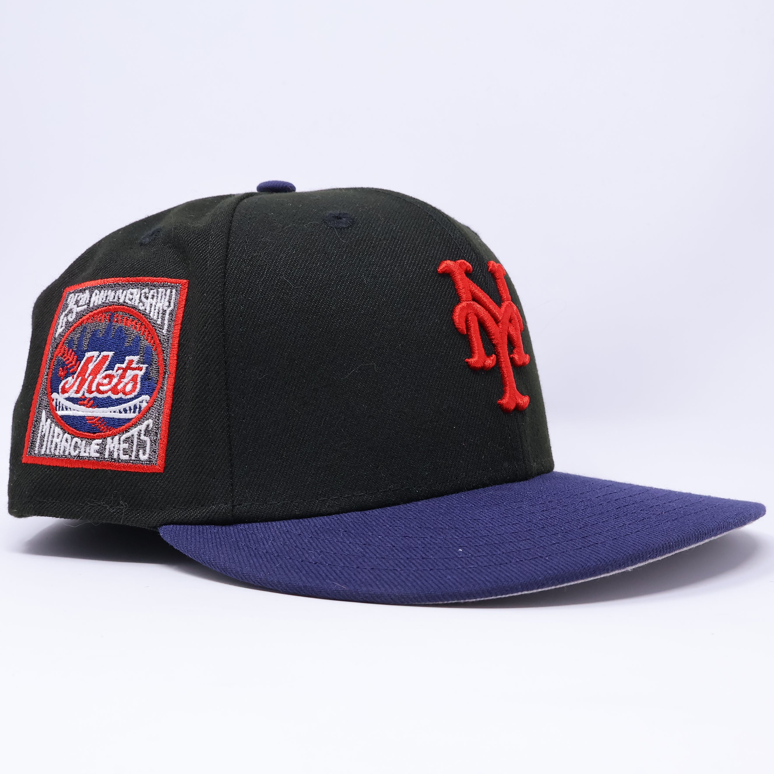 USED 3/8 Black New York Mets 25th Anniversary 59fifty New Era Fitted Hat Cap