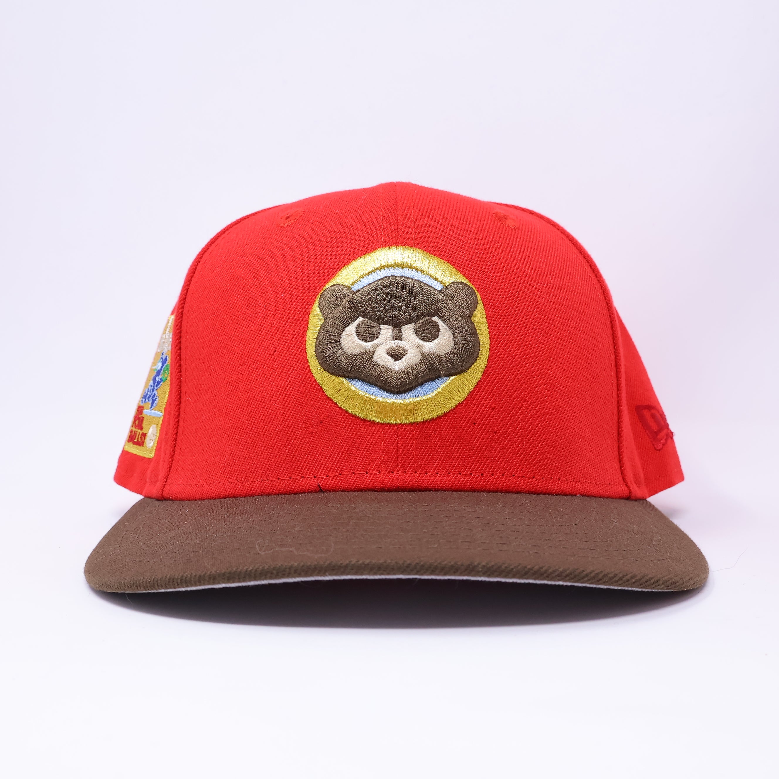 USED 3/8 Red Chicago Cubs Four Foul Balls 59fifty New Era Fitted Hat Cap