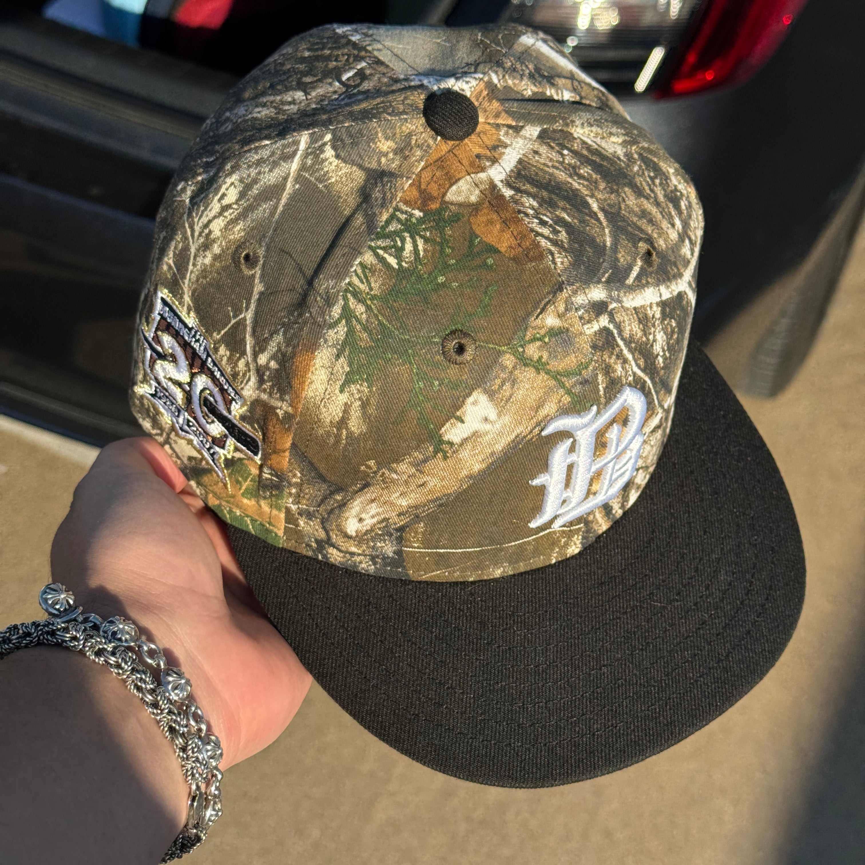 USED 1/8 Camo Realtree Birmingham Barons 20 Years 59fifty New Era Fitted Hat Cap