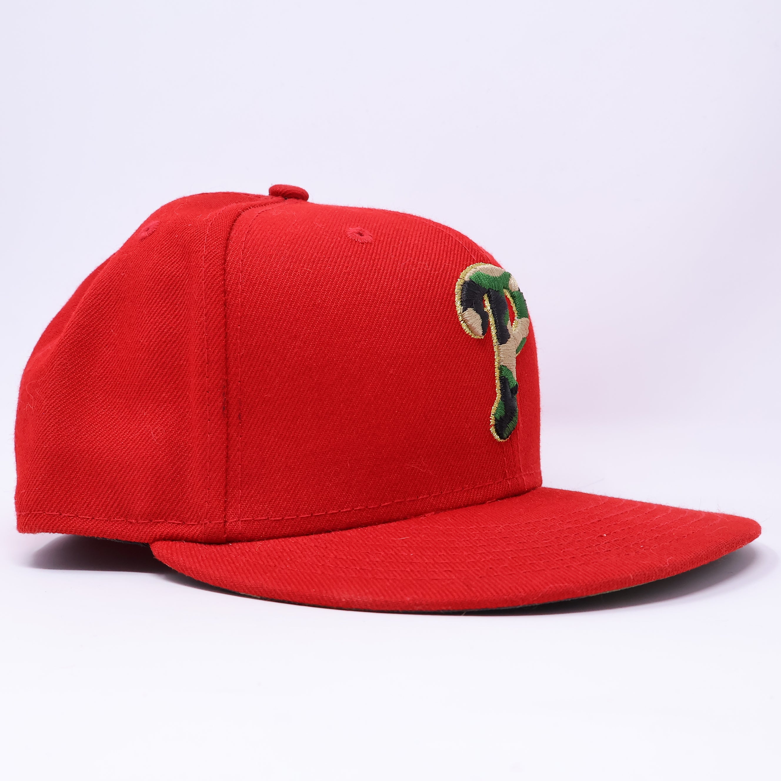 USED 3/8 Red Philadelphia Phillies Simple Clean Dope 59fifty New Era Fitted Hat Cap