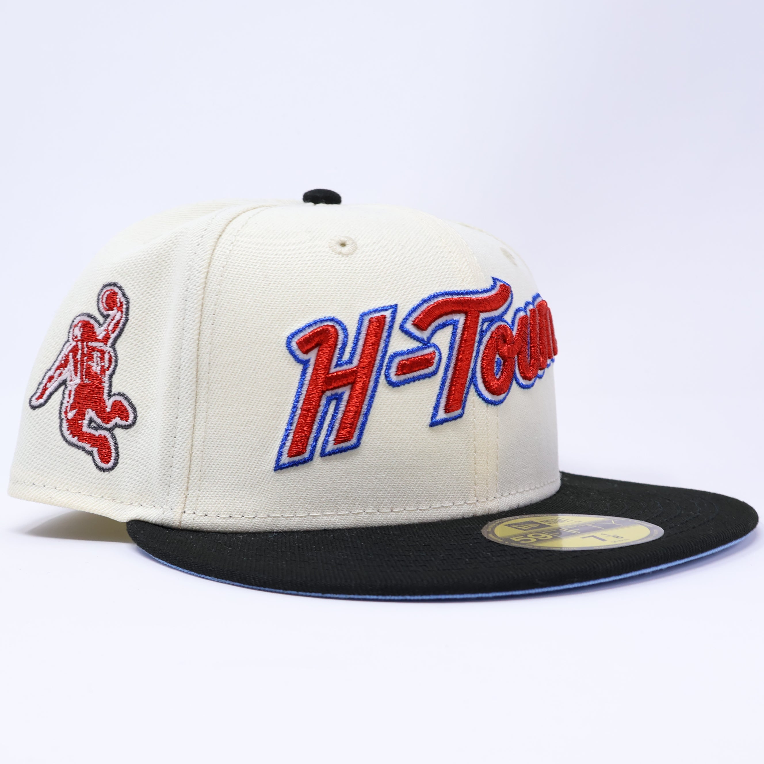 NWT 1/8 Chrome Houston Rockets H-Town NBA 59fifty New Era Fitted Hat Cap
