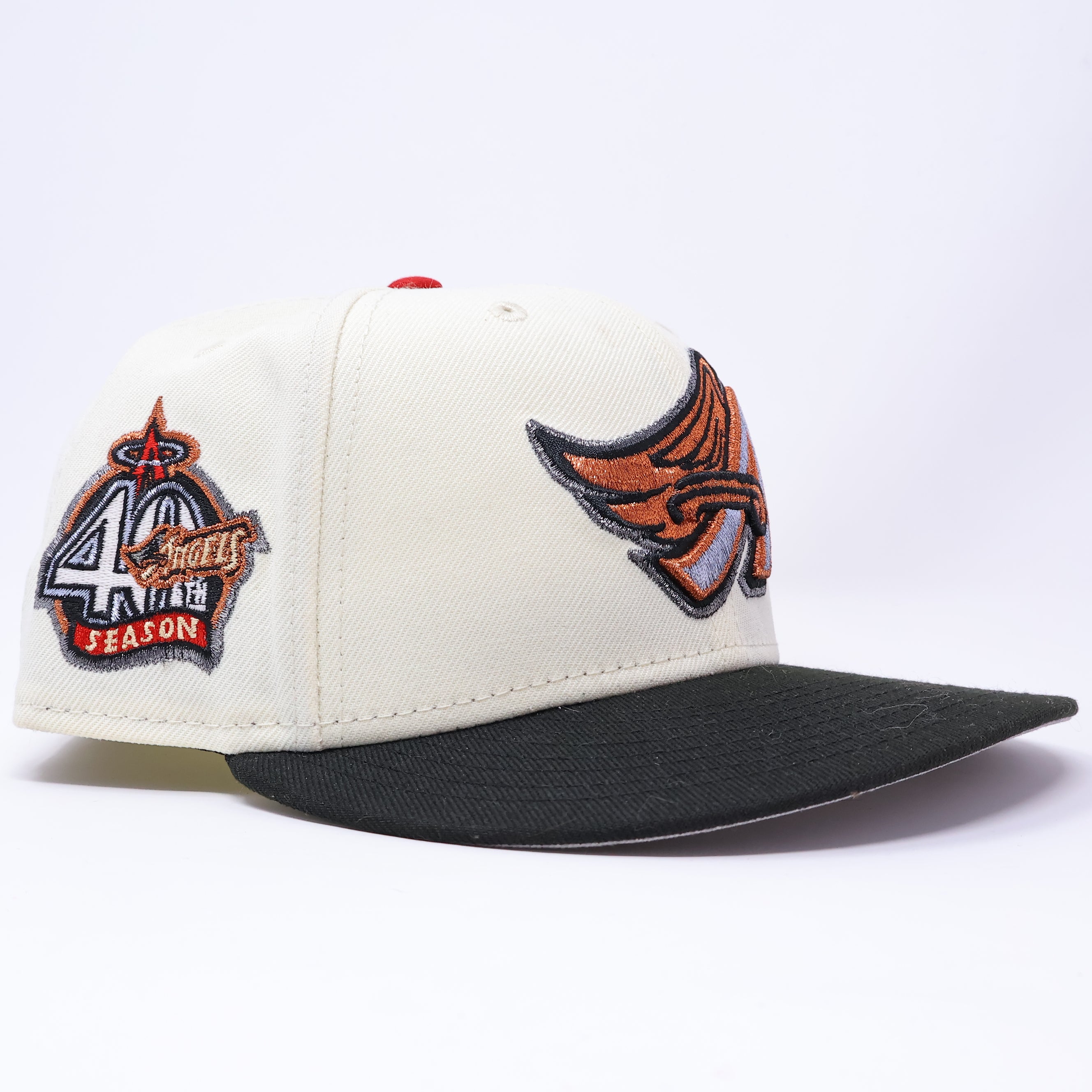USED 1/4 Chrome Los Angeles Angels 40th Anniversary 59fifty New Era Fitted Hat Cap