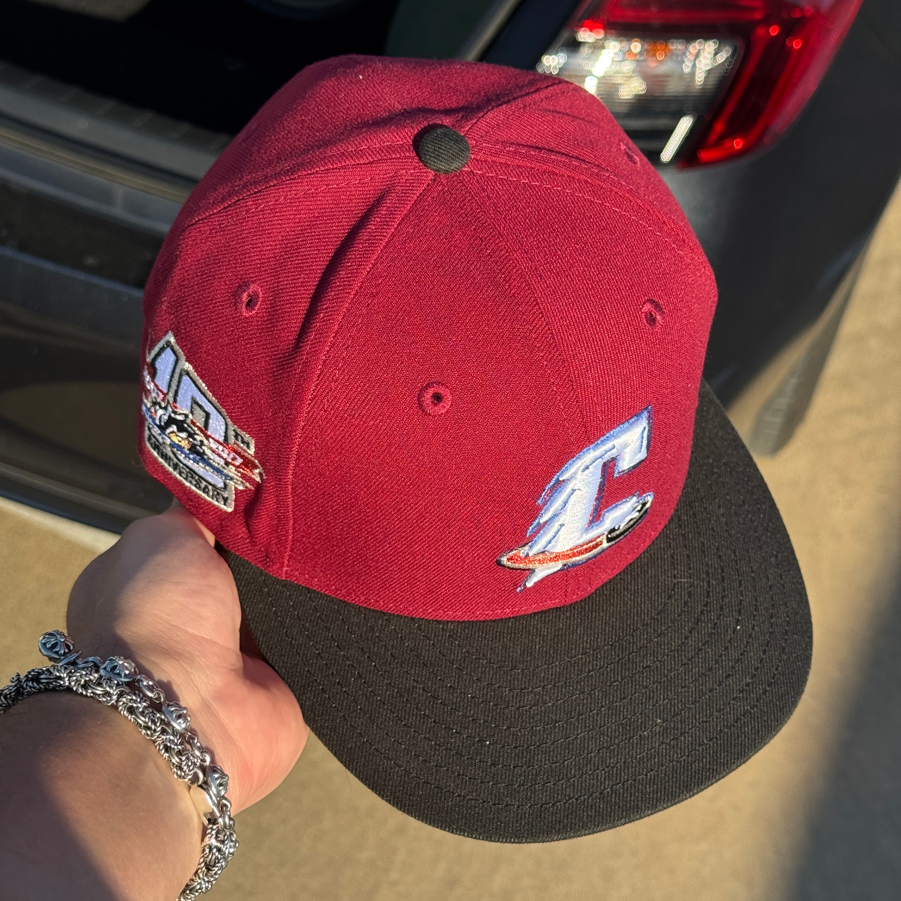 USED 1/8 Maroon Cleveland Monsters AHL 59fifty New Era Fitted Hat Cap