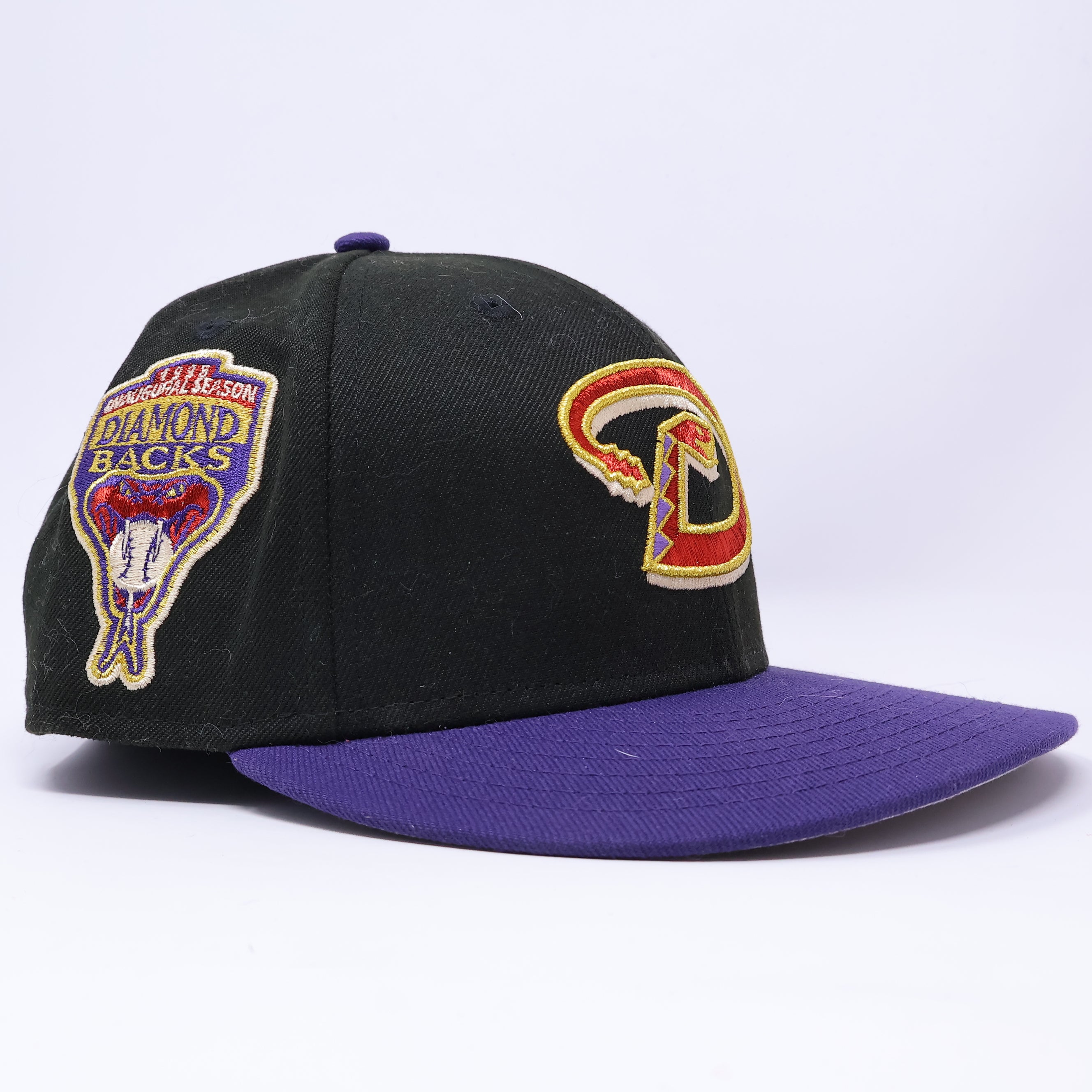 USED 1/4 Black Arizona Diamondbacks 1998 59fifty New Era Fitted Hat Cap