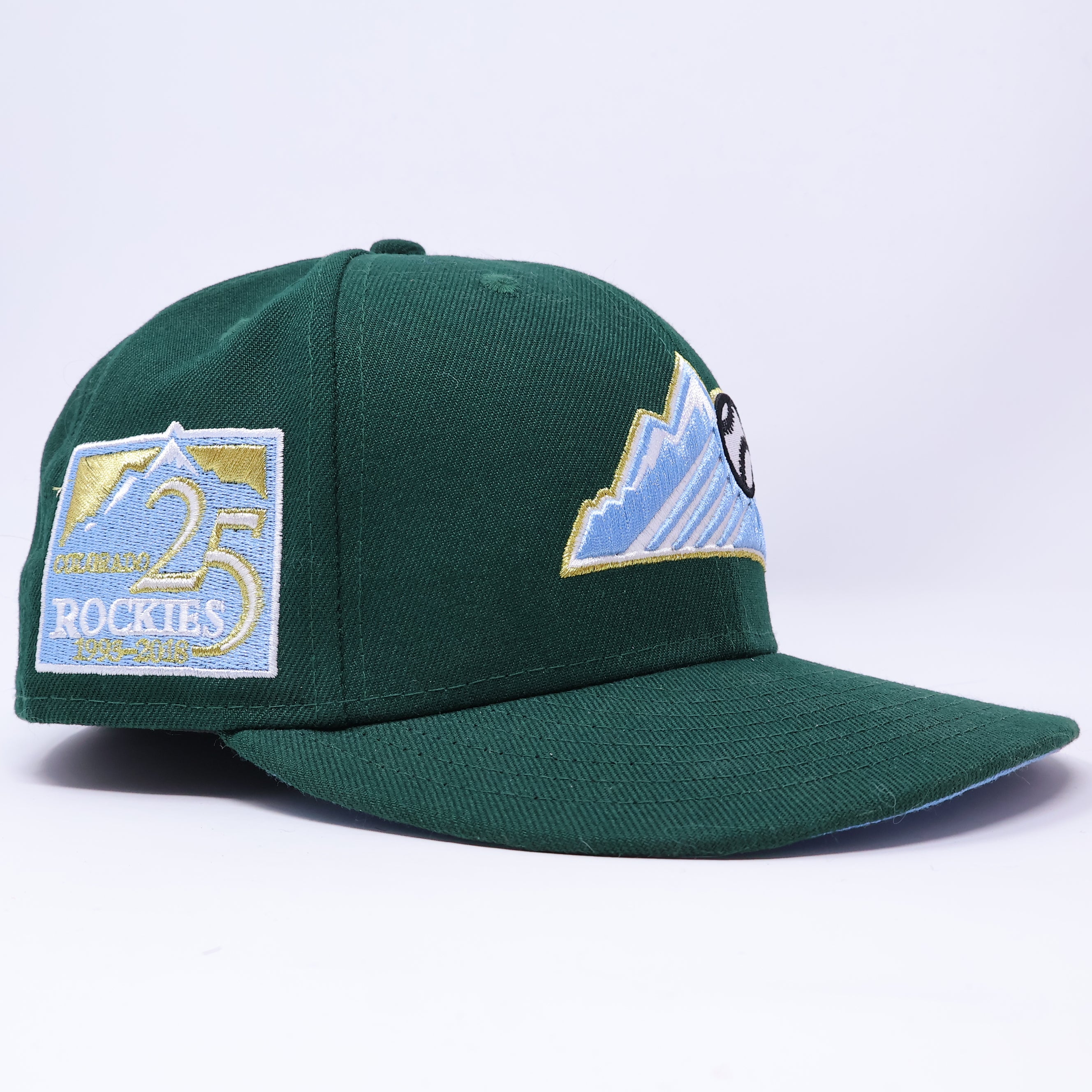 USED 1/8 Green Colorado Rockies 25th Anniversary 59fifty New Era Fitted Hat Cap
