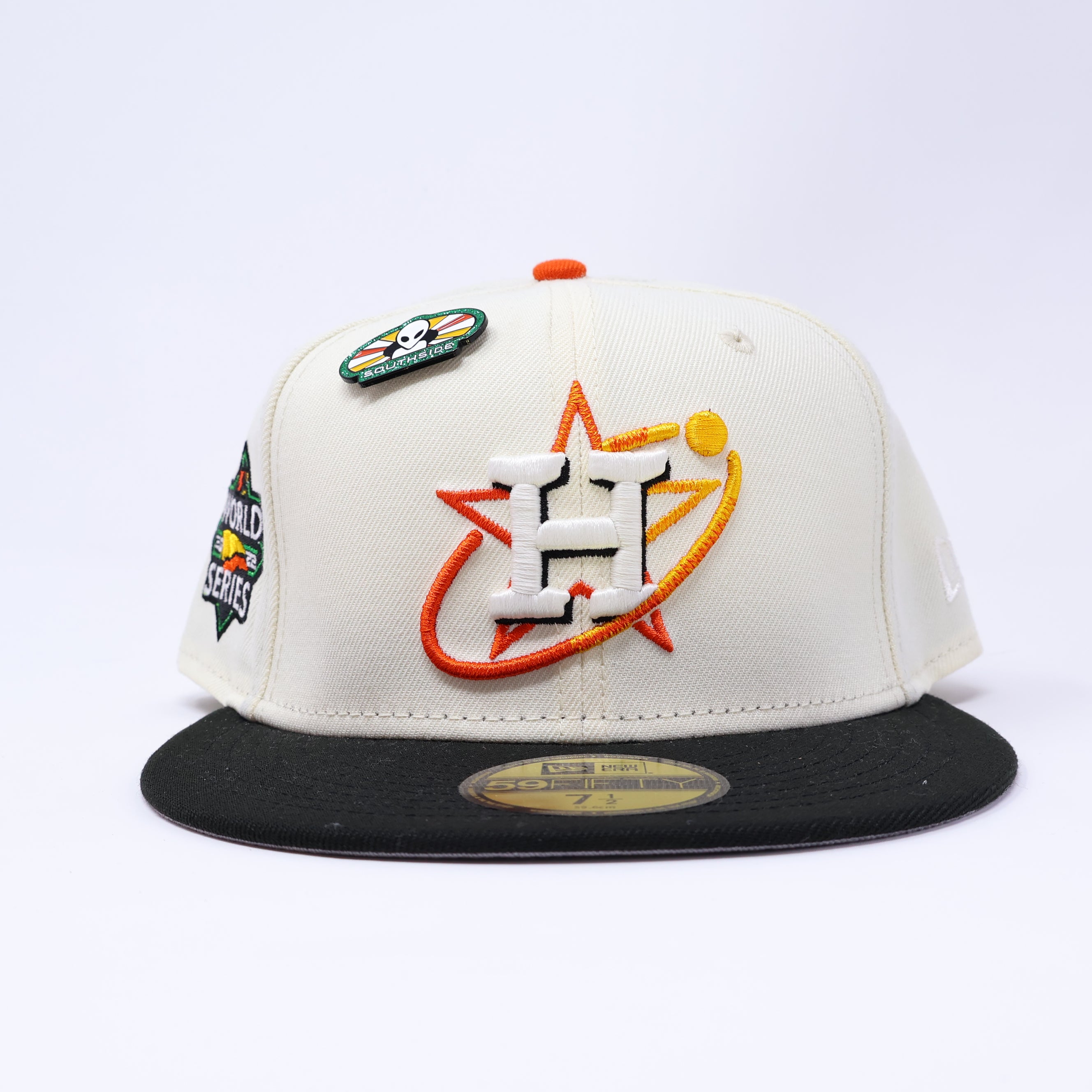 NWT 1/2 Chrome Houston Astros 2022 World Series 59fifty New Era Fitted Hat Cap