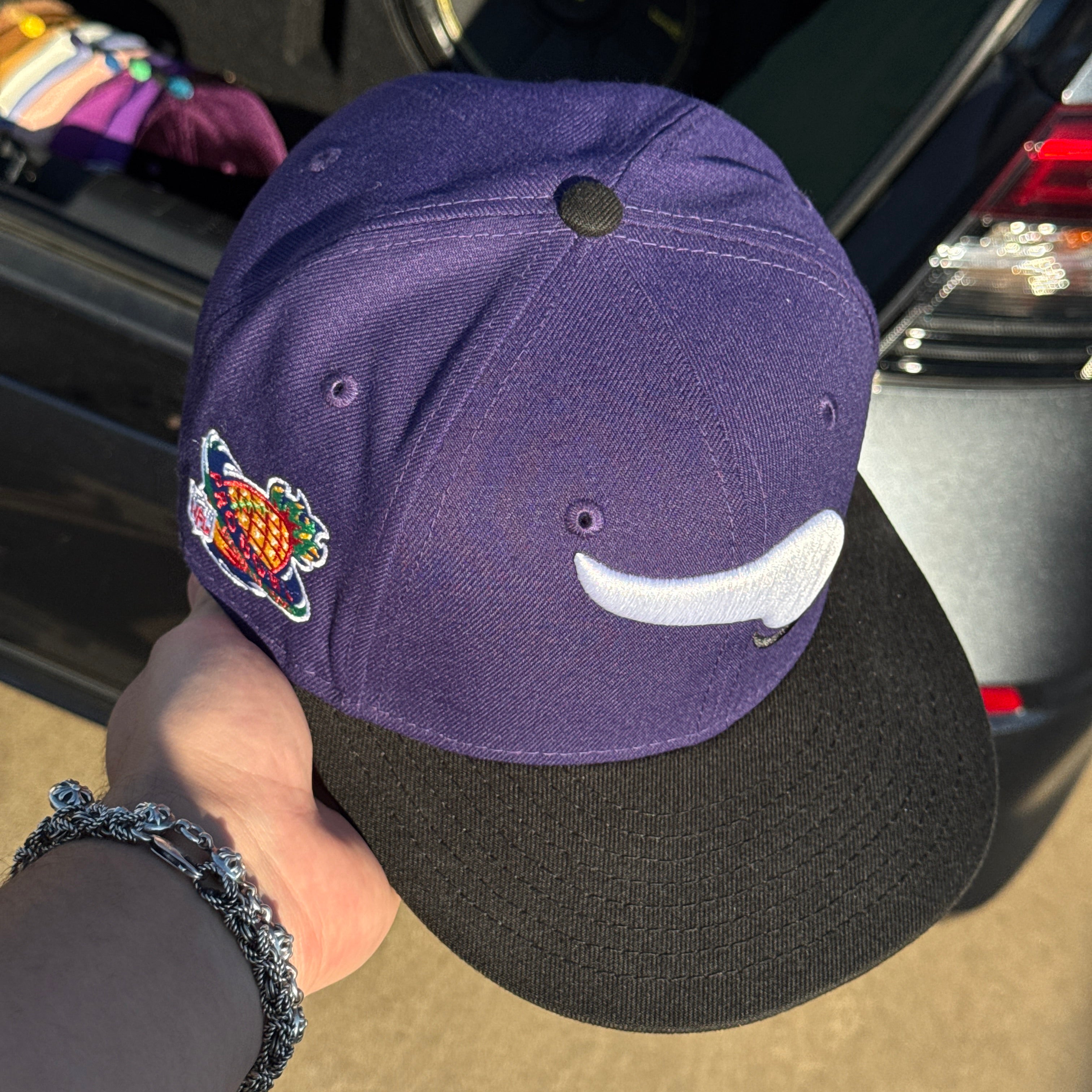 USED 1/8 Purple Minnesota Vikings 1998 Probowl NFL 59fifty New Era Fitted Hat Cap