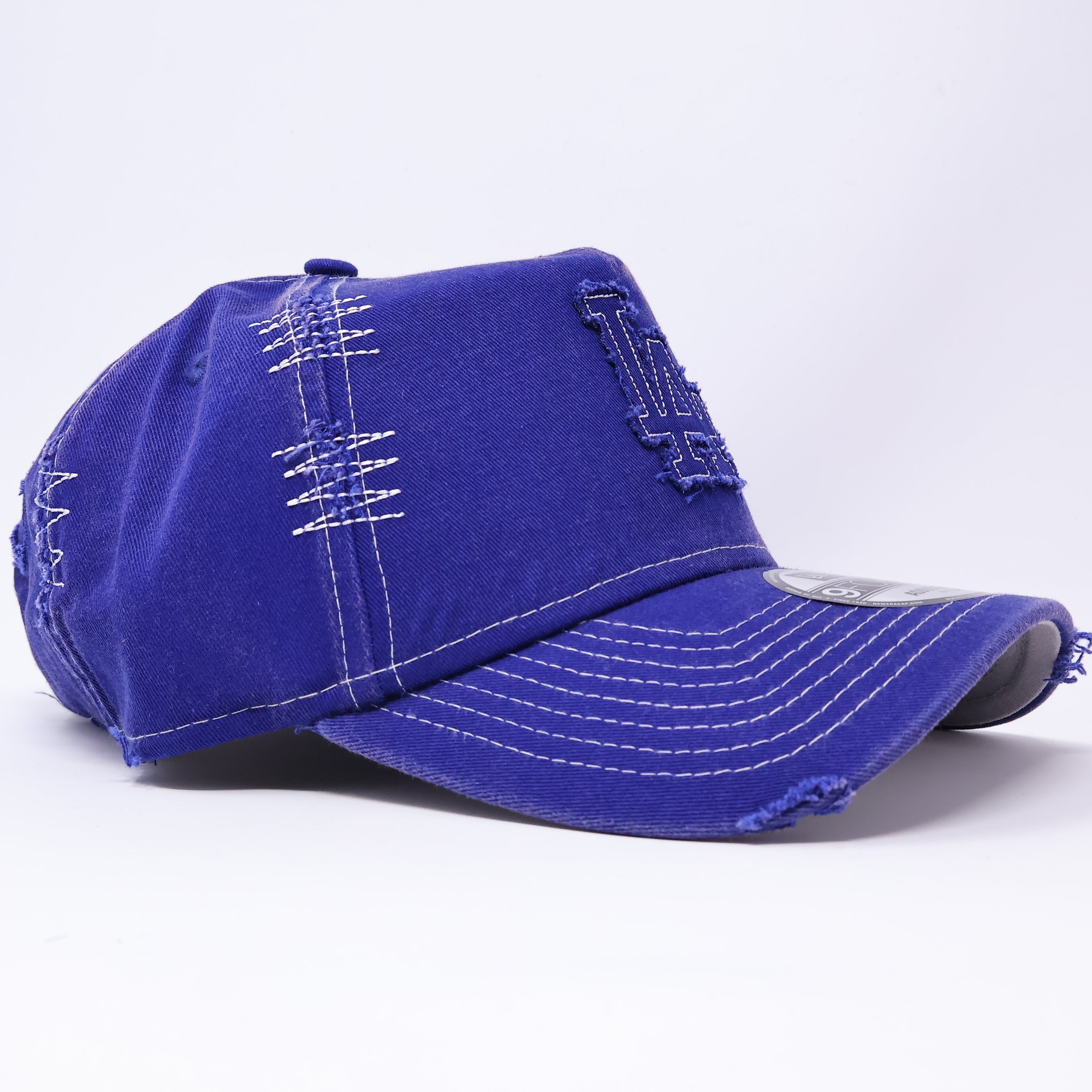 NWT Blue Los Angeles Dodgers Distressed 9Forty A-Frame New Era Adjustable Strapback Hat 5 Panel