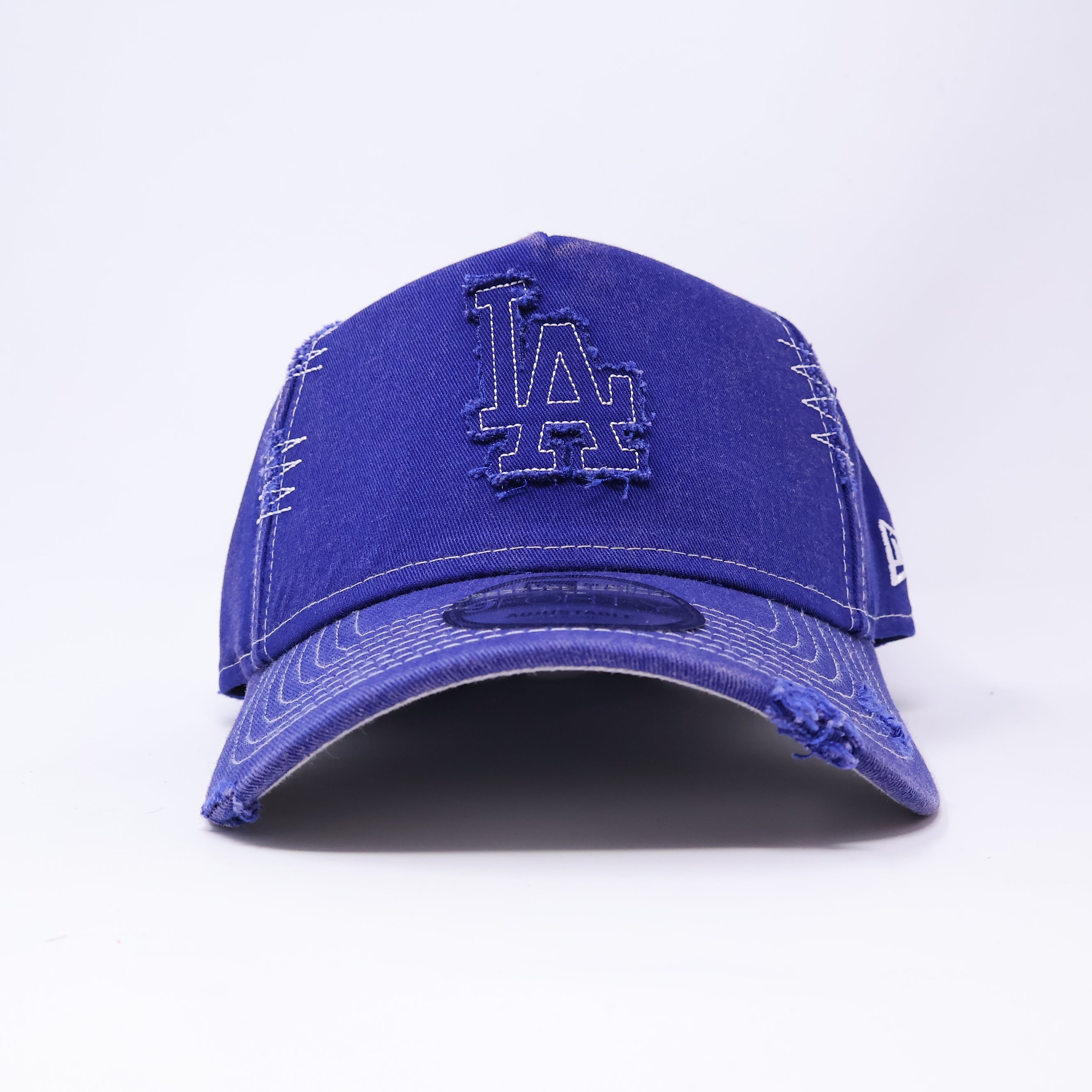 NWT Blue Los Angeles Dodgers Distressed 9Forty A-Frame New Era Adjustable Strapback Hat 5 Panel