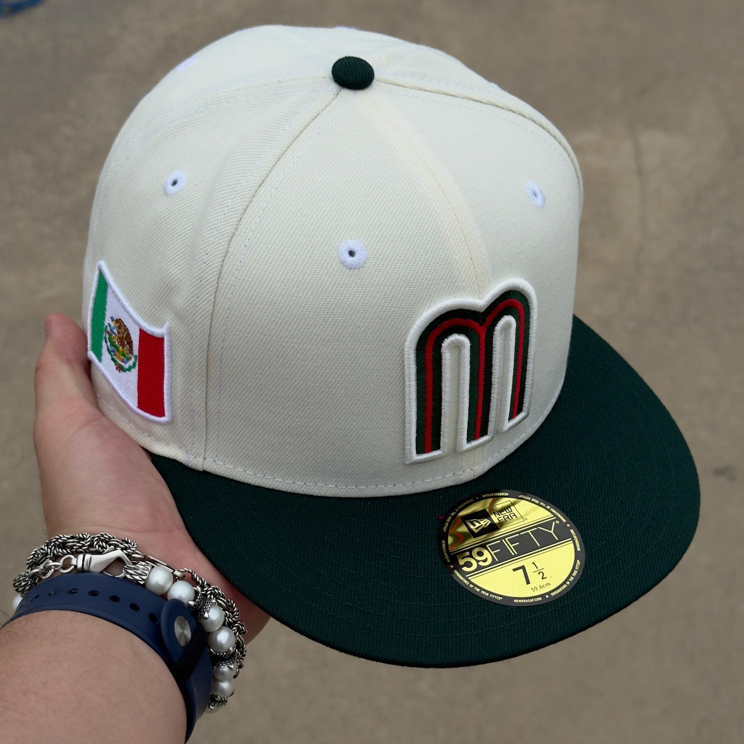 7 1/2 NEW Chrome Mexico WBC Classic League Mexican Flag 59fifty New Era Fitted Cap Hat