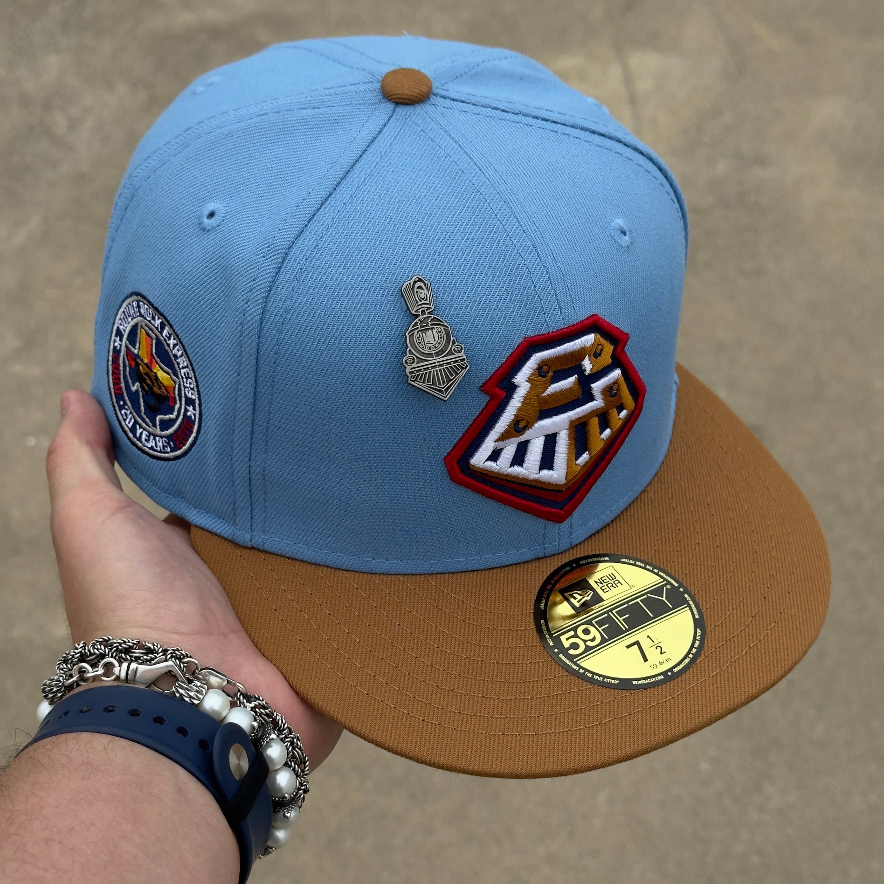 7 1/2 NEW Blue Round Rock Express Austin Minor League 59fifty New Era Fitted Cap Hat