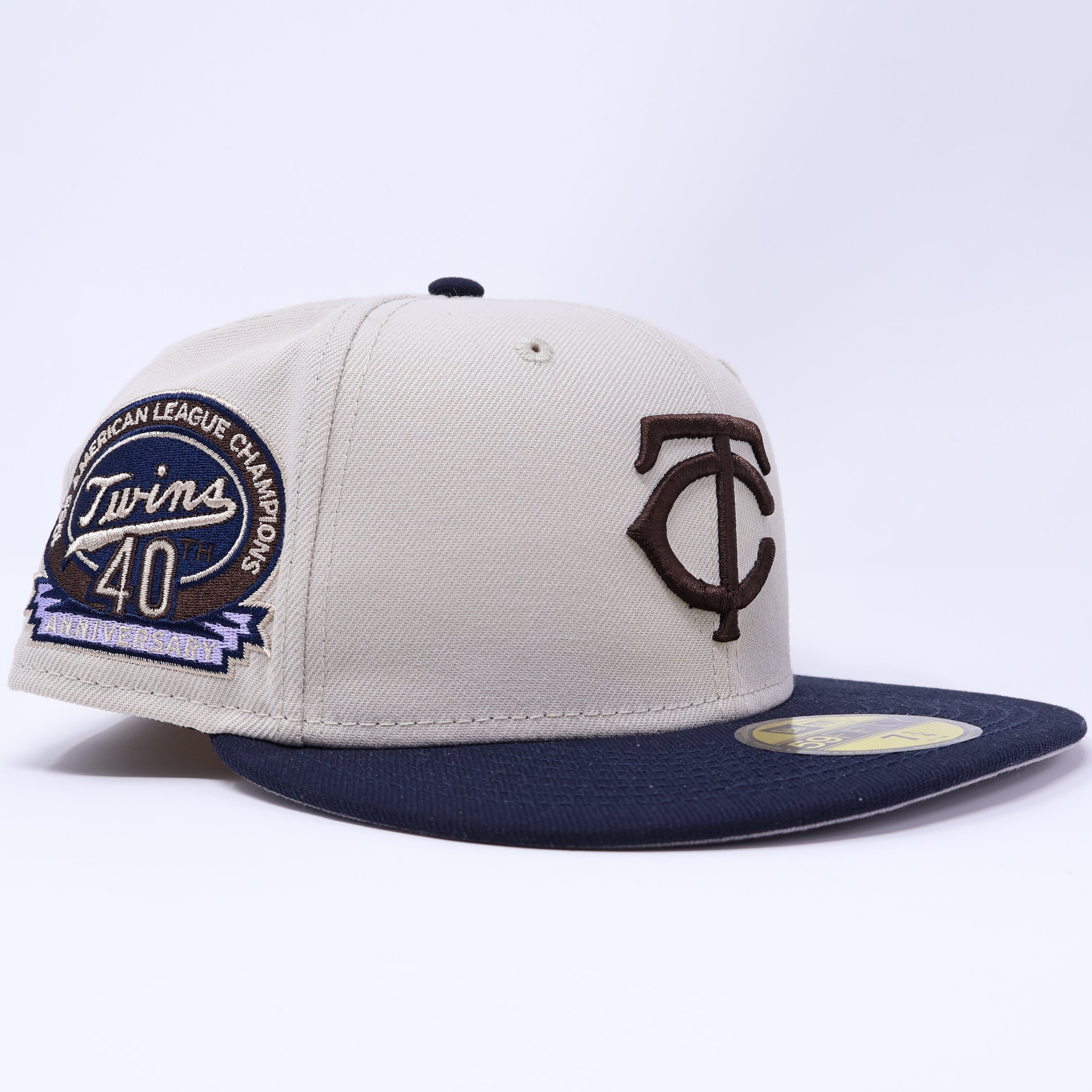 NWT 1/4 Stone Minnesota Twins 40th Anniversary 59fifty New Era Fitted Hat Cap
