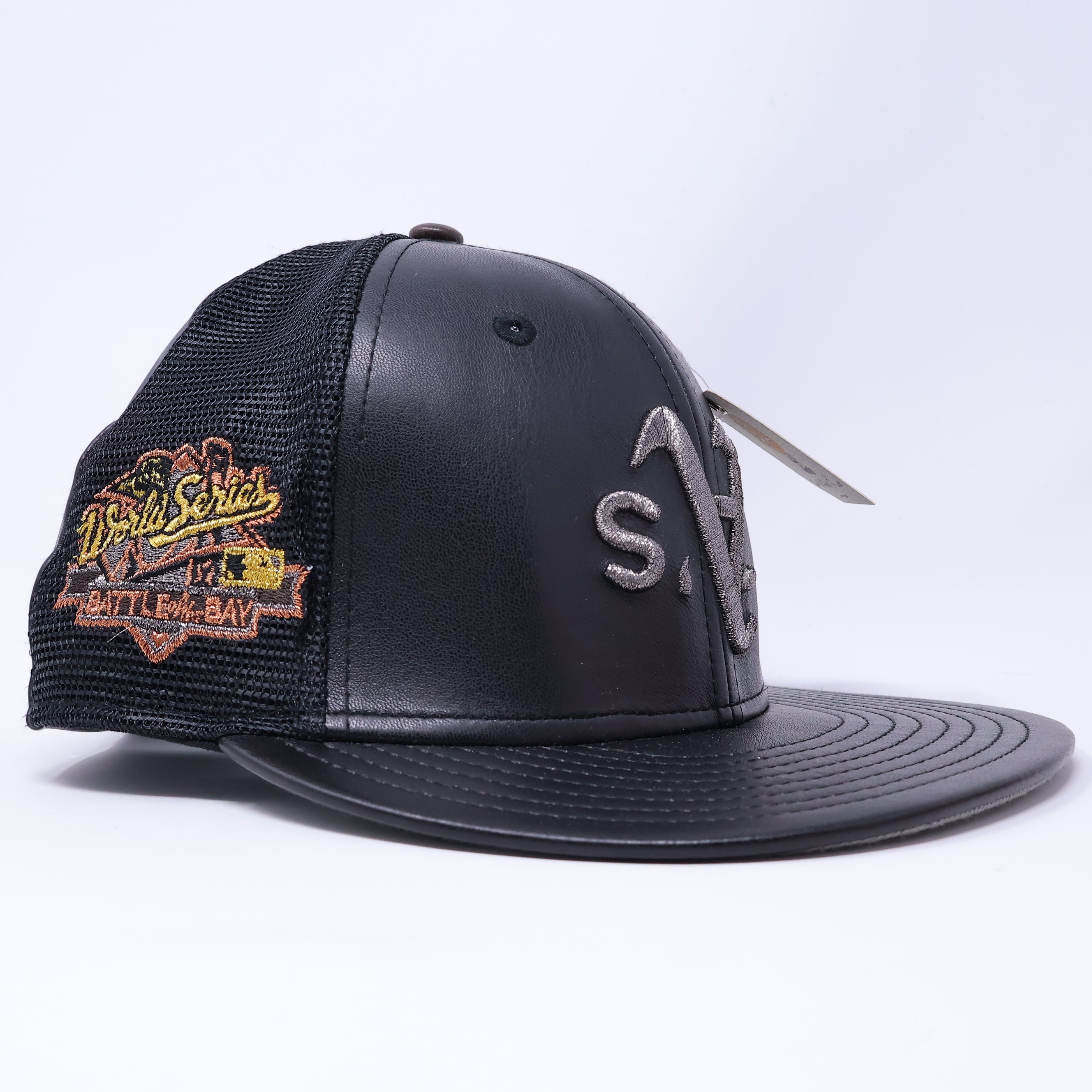 NWT 1/4 Black Multipanel Material Oakland Athletics 1989 World Series 59fifty New Era Fitted Cap Hat
