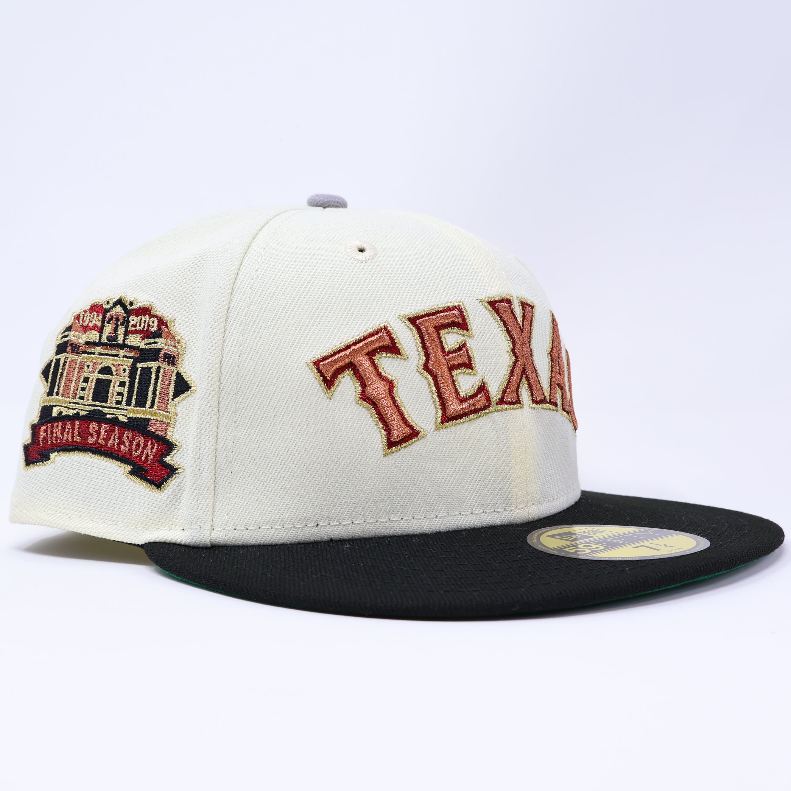 NWT 1/4 Chrome Dallas Texas Rangers Final Season 59fifty New Era Fitted Hat Cap