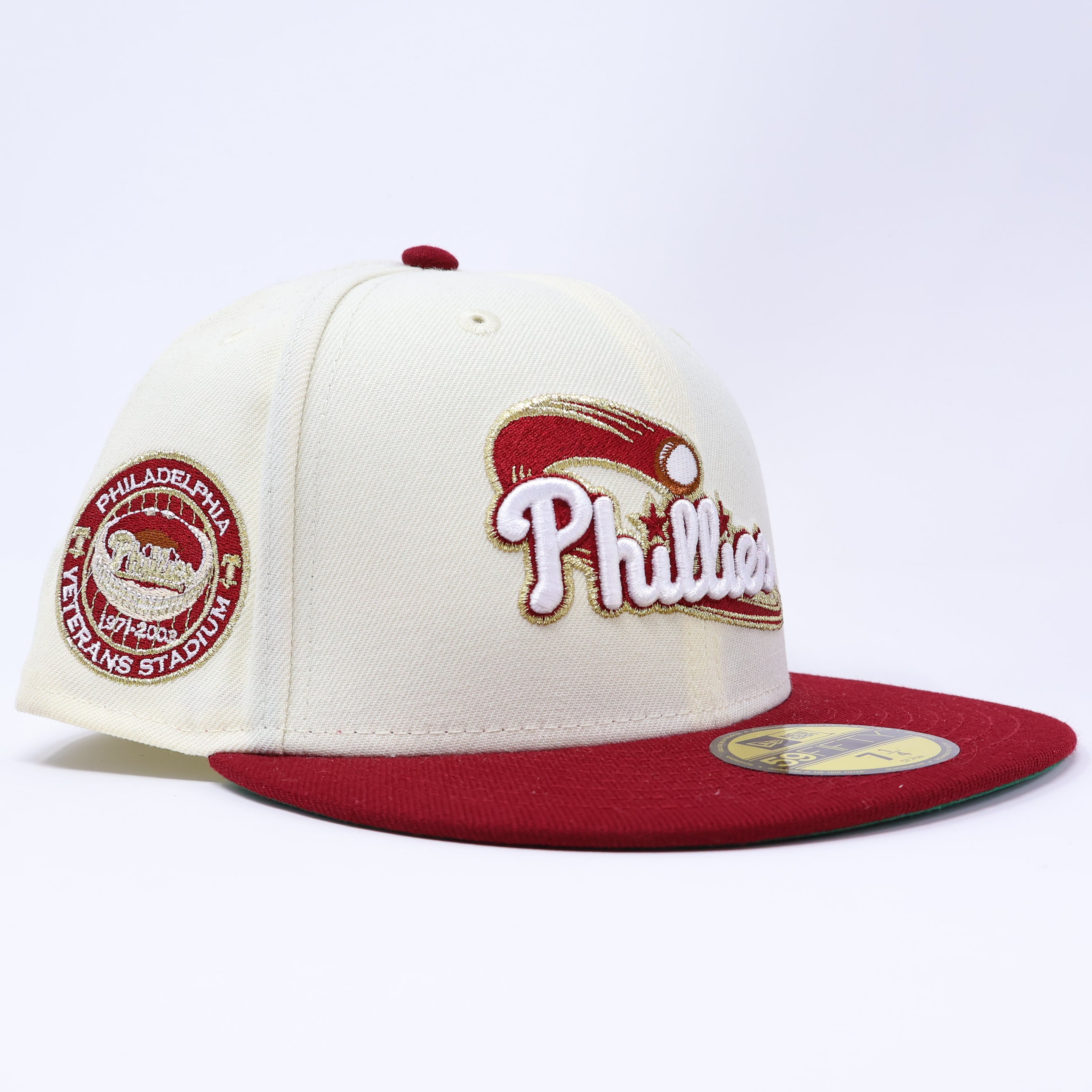 NEW 1/4 Chrome Philadelphia Phillies Veterans Stadium 59fifty New Era Fitted Hat Cap