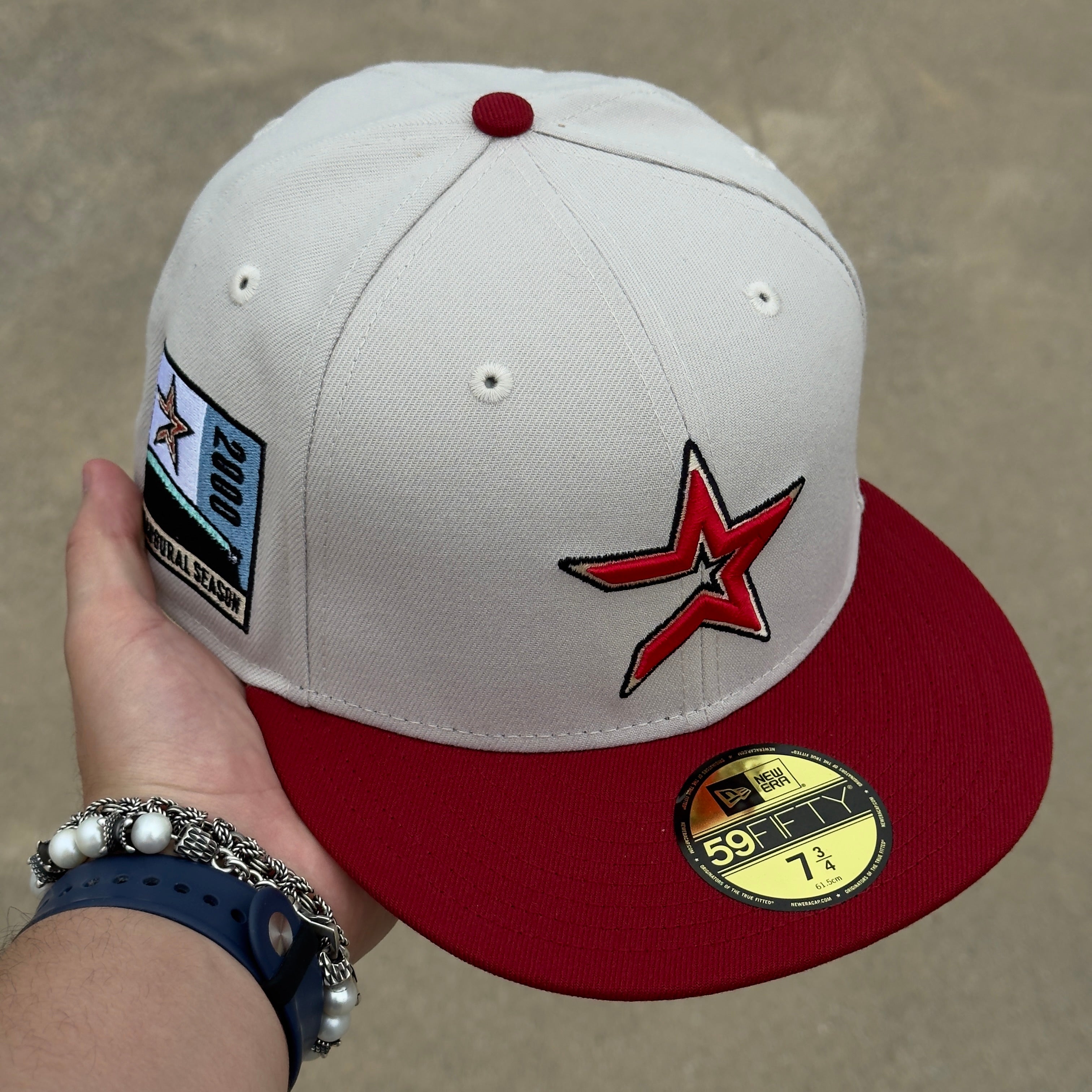 7 3/4 NEW Stone Grey Houston Astros 2000 Inaugural Season Hatclub 59fifty New Era Fitted Cap