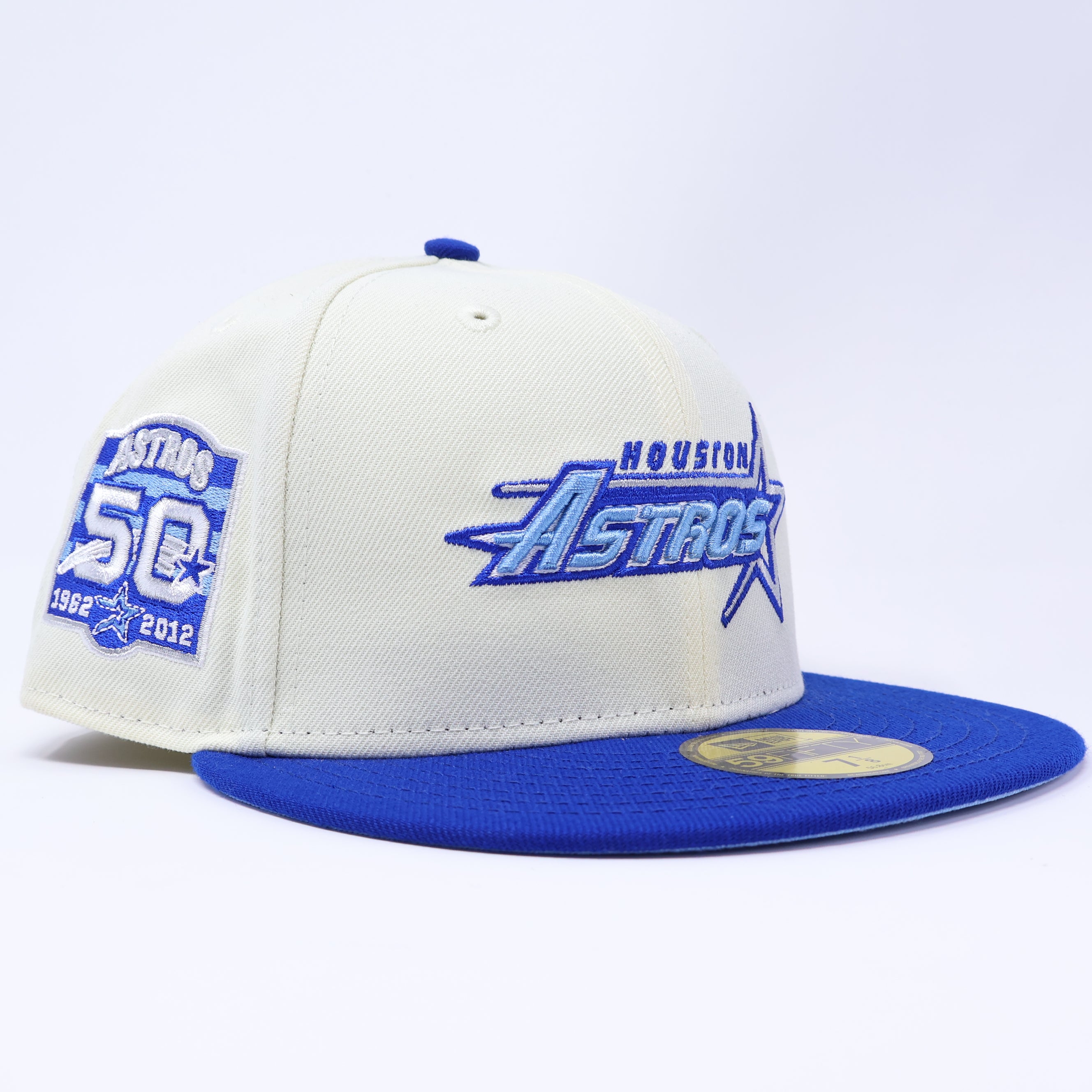 NWT 1/8 Chrome Houston Astros 50th Anniversary 59fifty New Era Fitted Hat Cap