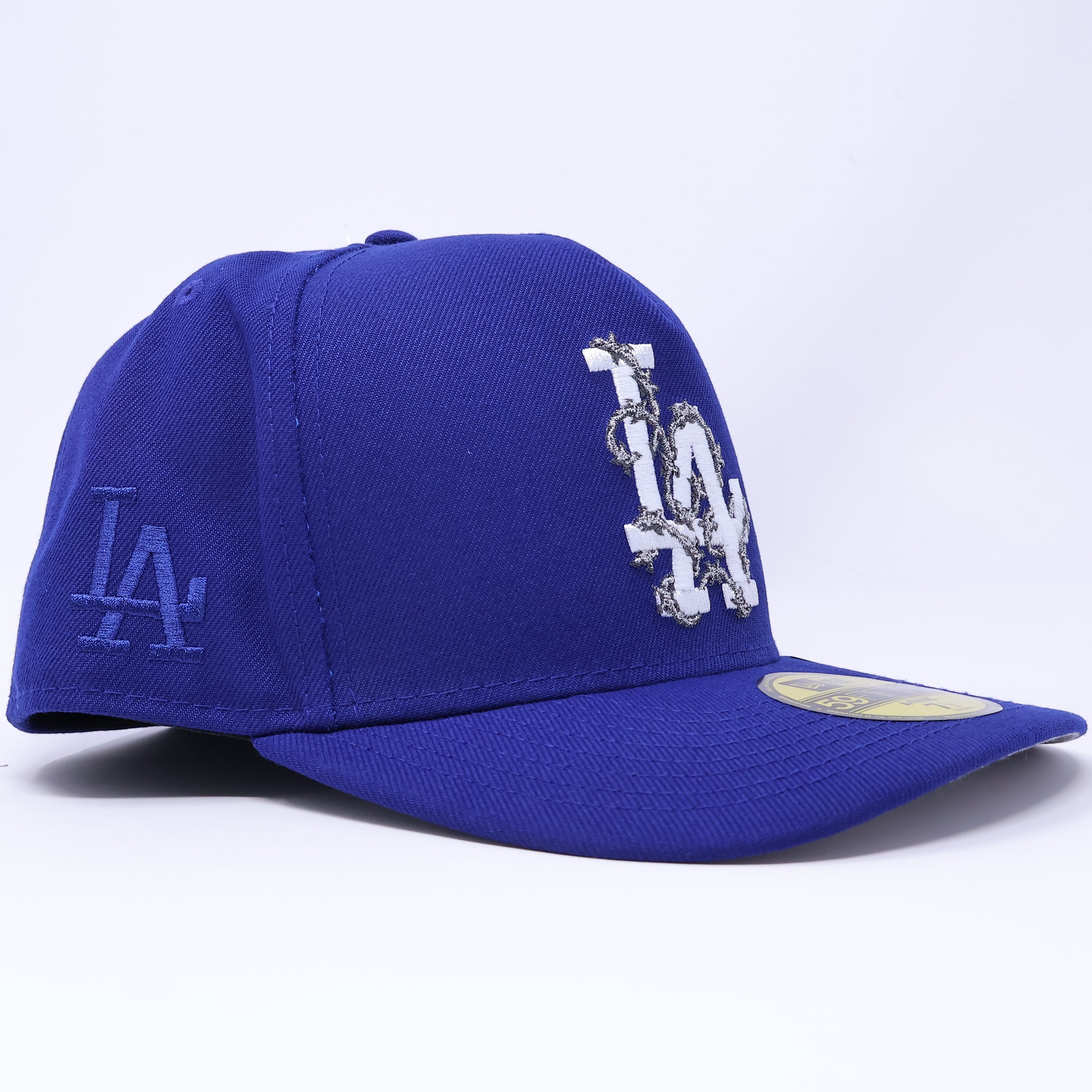 NWT Blue Los Angeles Dodgers Barb Wire 59fifty A-Frame New Era Fitted Cap Hat