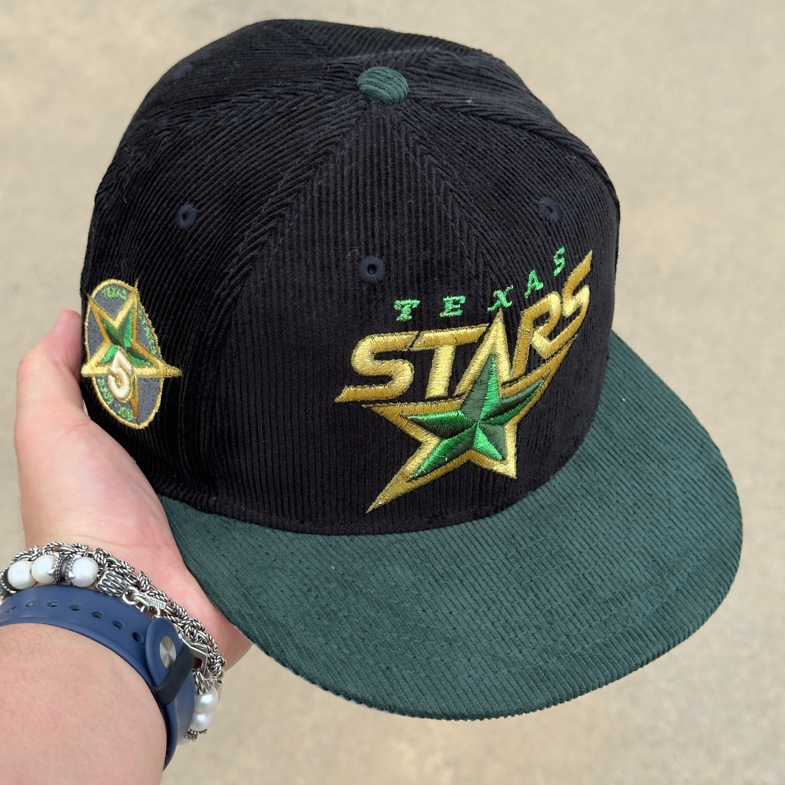 7 1/2 NEW Black Corduroy Dallas Stars Texas Rangers 59fifty New Era Fitted Cap Hat