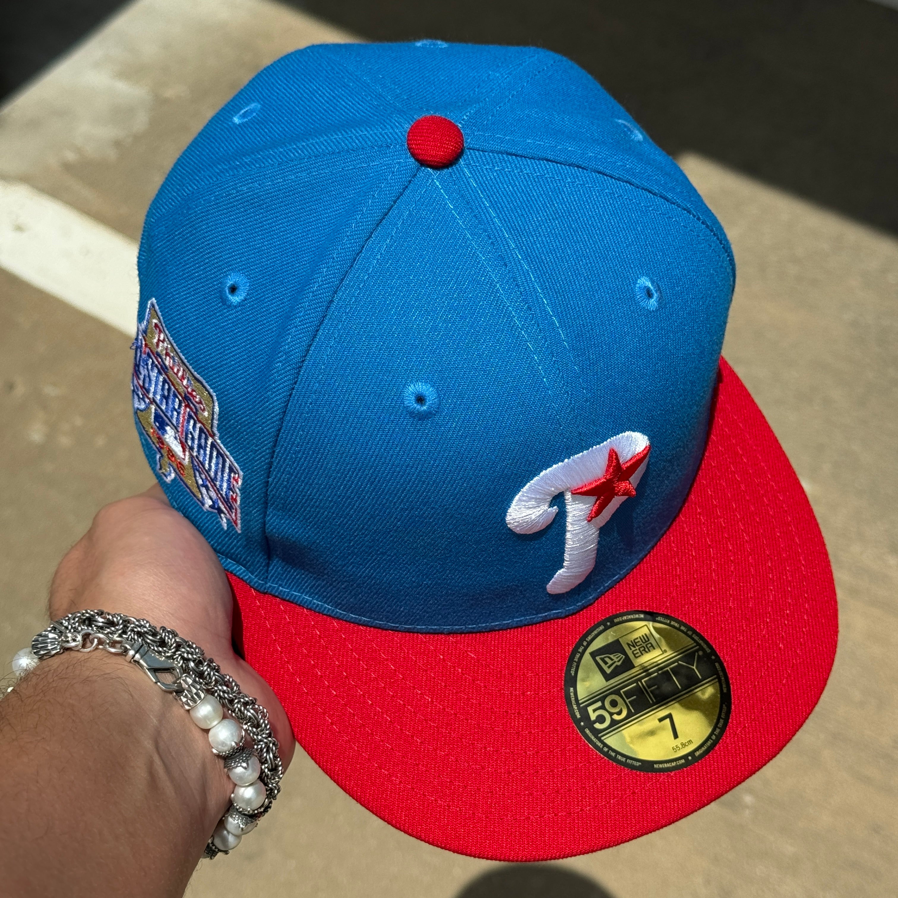 NEW 7 Blue Philadelphia Phillies 1996 All Star Game 59fifty New Era Fitted Hat Cap