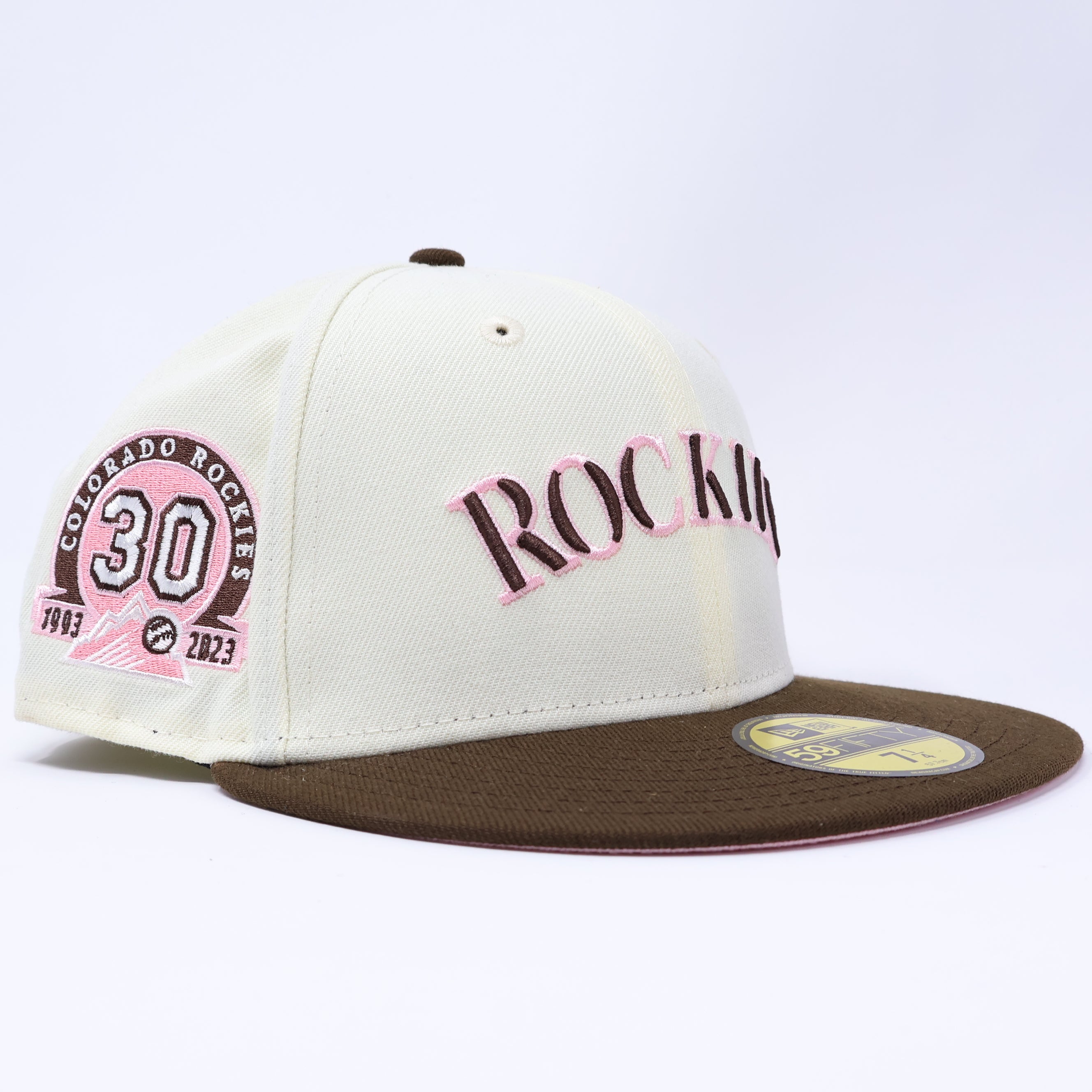 7 1/4 Chrome Pink Colorado Rockies 30th Anniversary MLB 59fifty New Era Fitted Cap