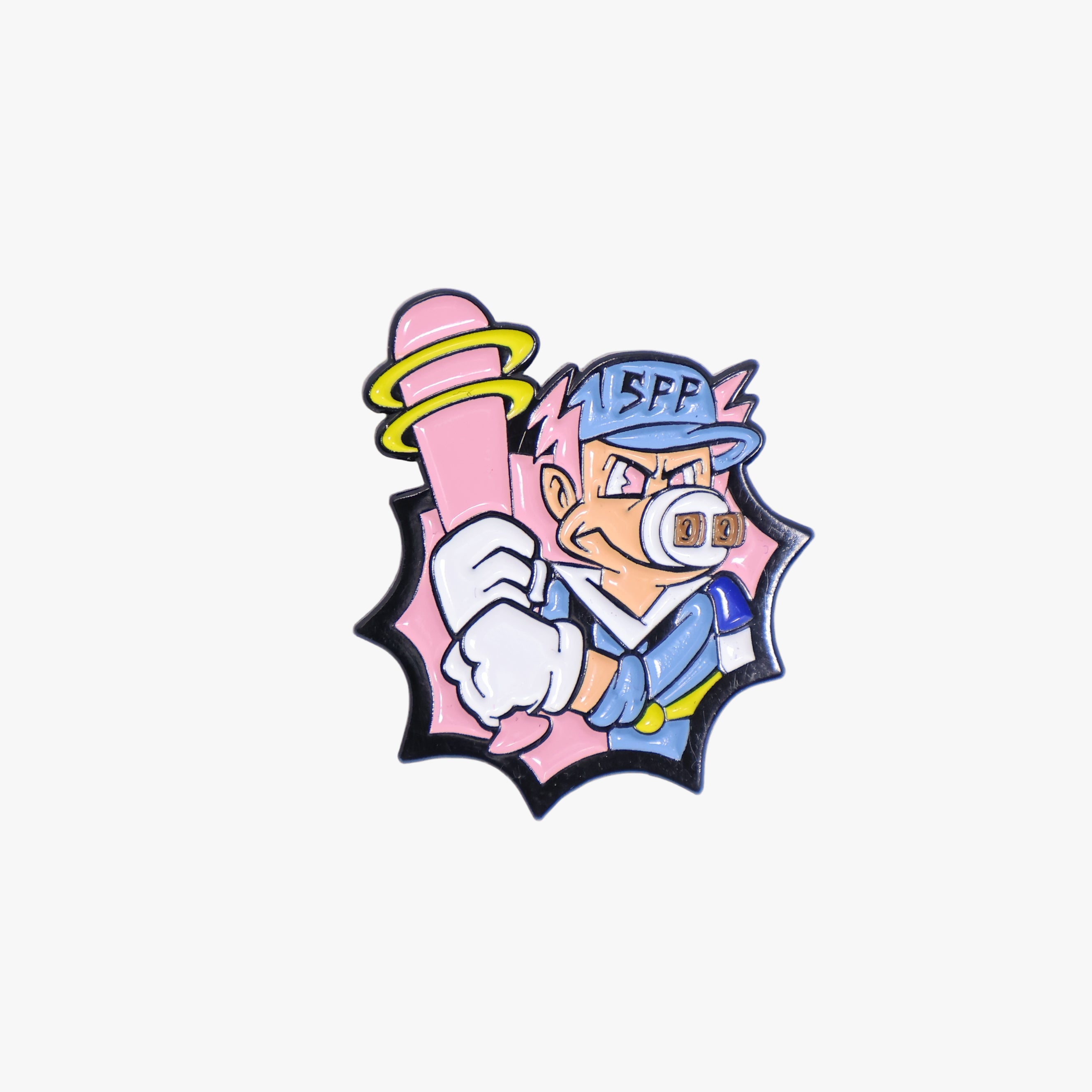 Pig Playing Baseball Graphic Pin