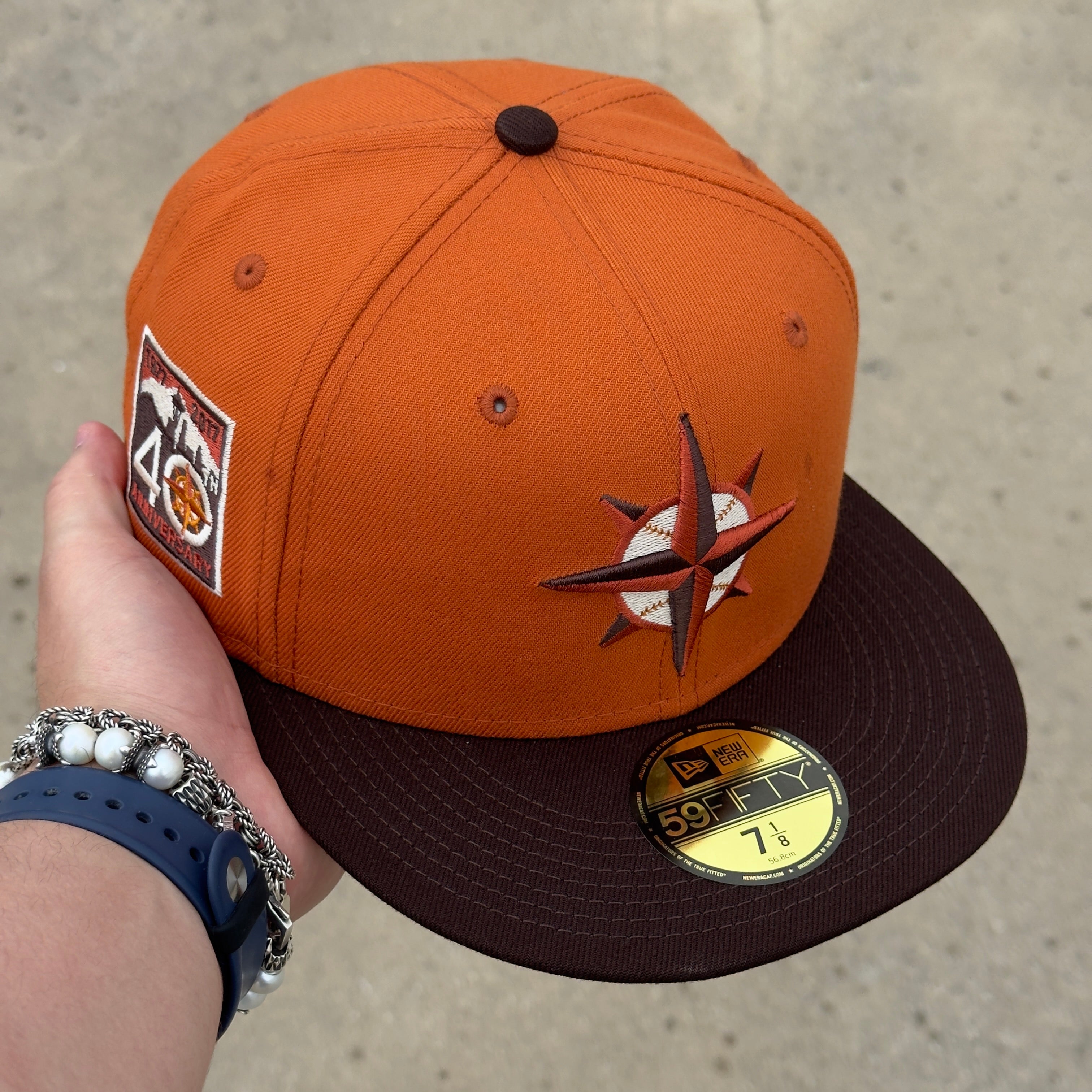 7 1/8 NEW Rust Orange Seattle Mariners 40th Anniversary 59fifty New Era Fitted Cap Hat