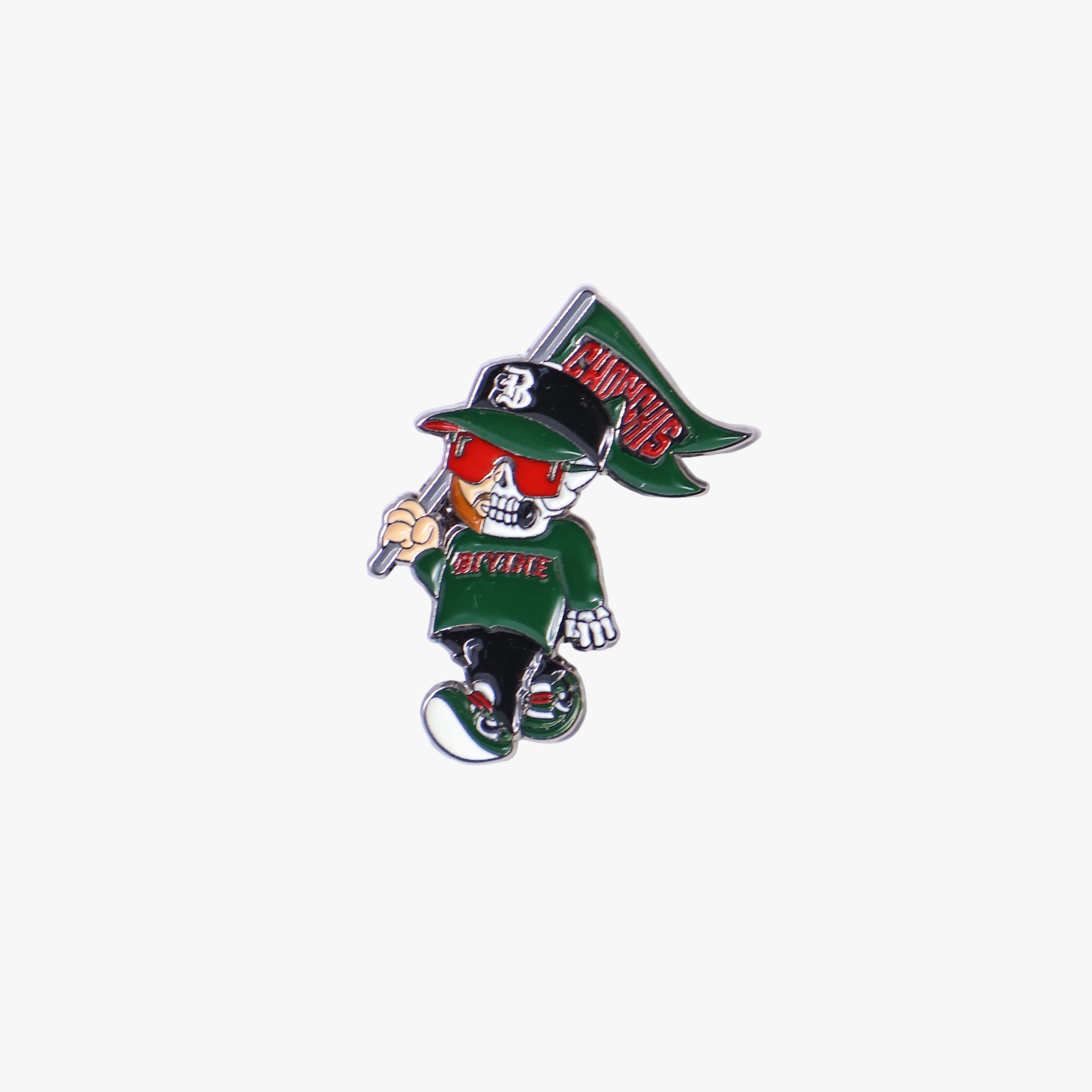 Chonchis Pins Man with Flag Graphic Pin