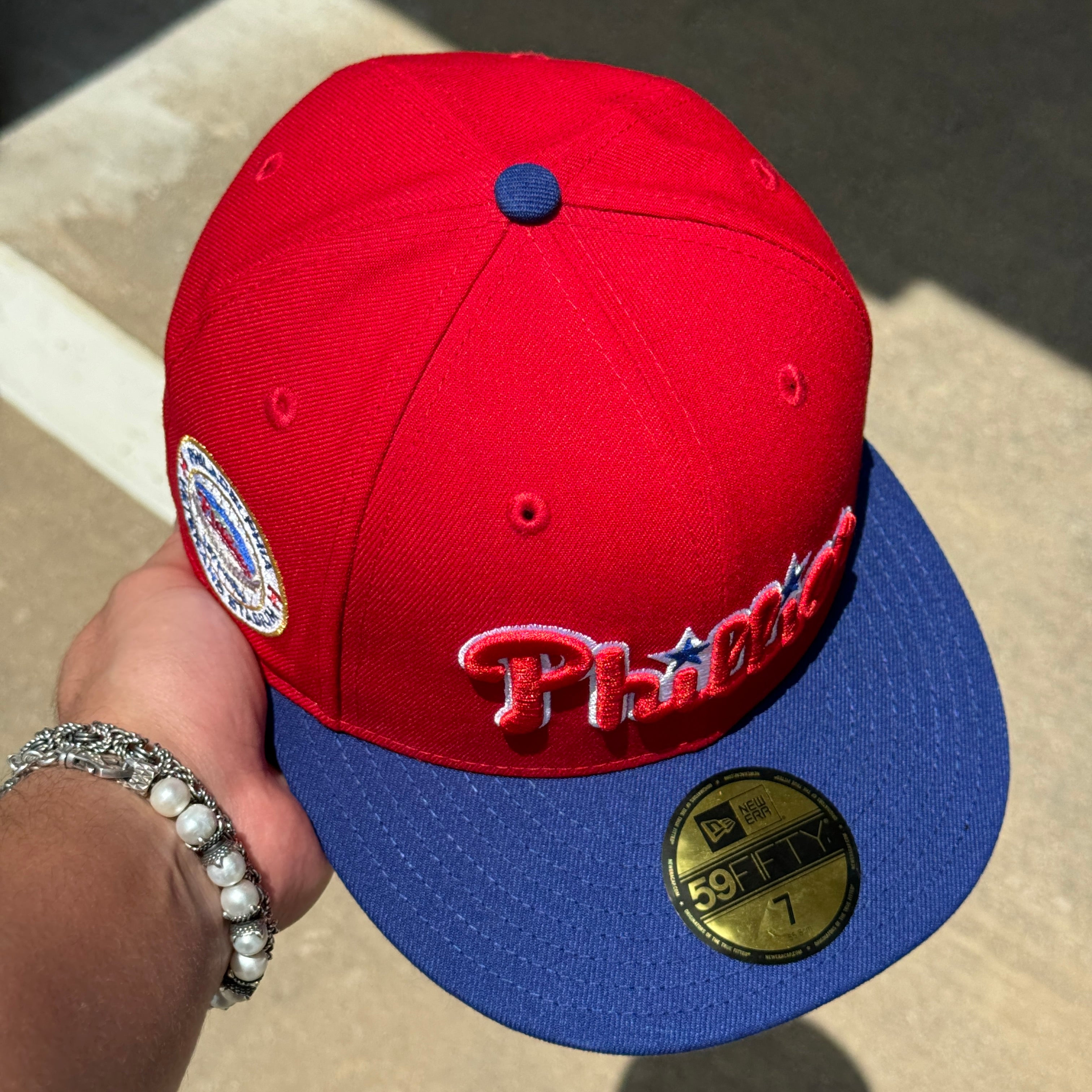 NEW 7 Red Philadelphia Phillies Veterans Stadium 59fifty New Era Fitted Hat Cap