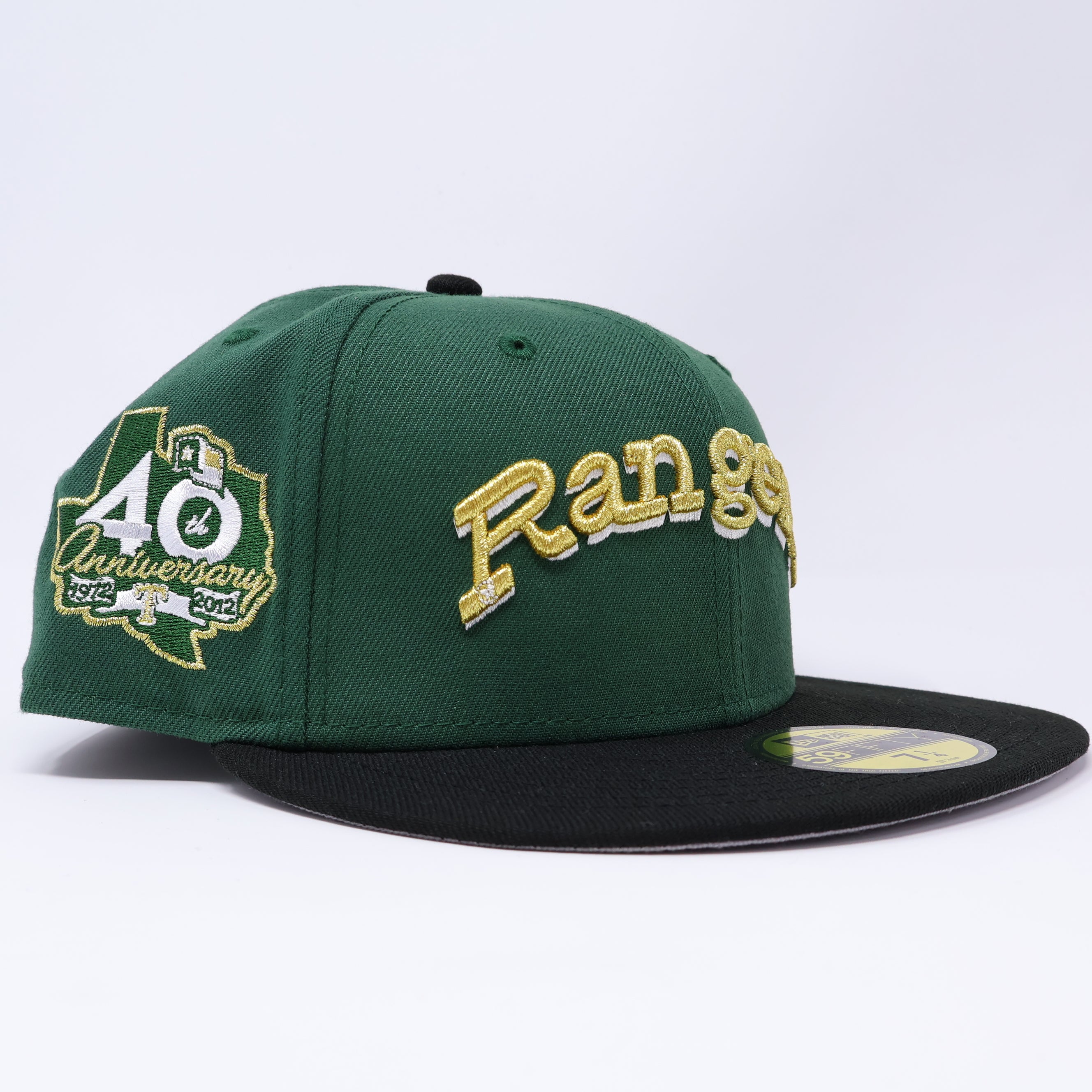 NWT 1/4 Green Dallas Texas Rangers 40th Anniversary 59fifty New Era Fitted Hat Cap