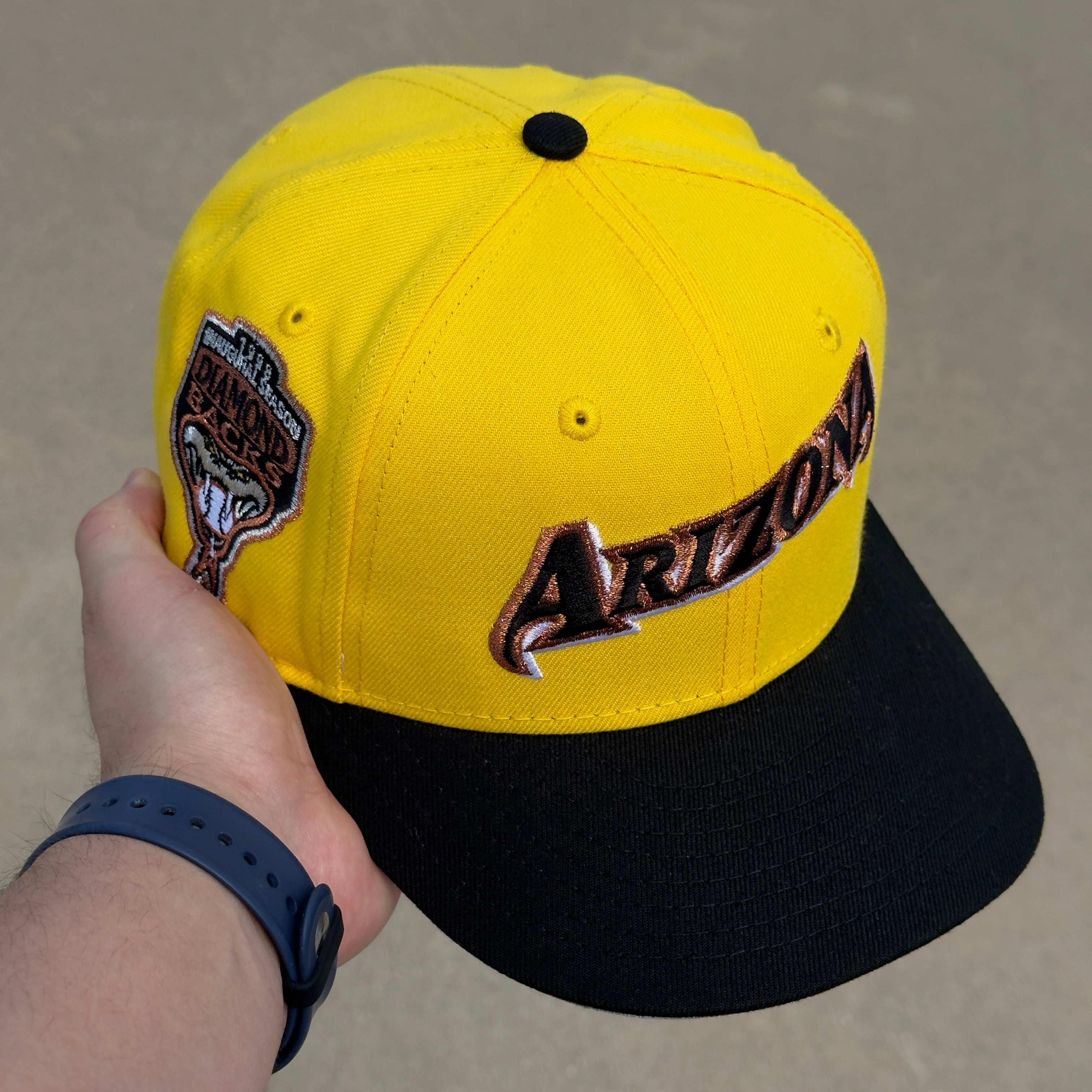 7 1/8 USED Yellow Arizona Diamondbacks 1998 Inaugural Season 59fifty New Era Fitted Cap