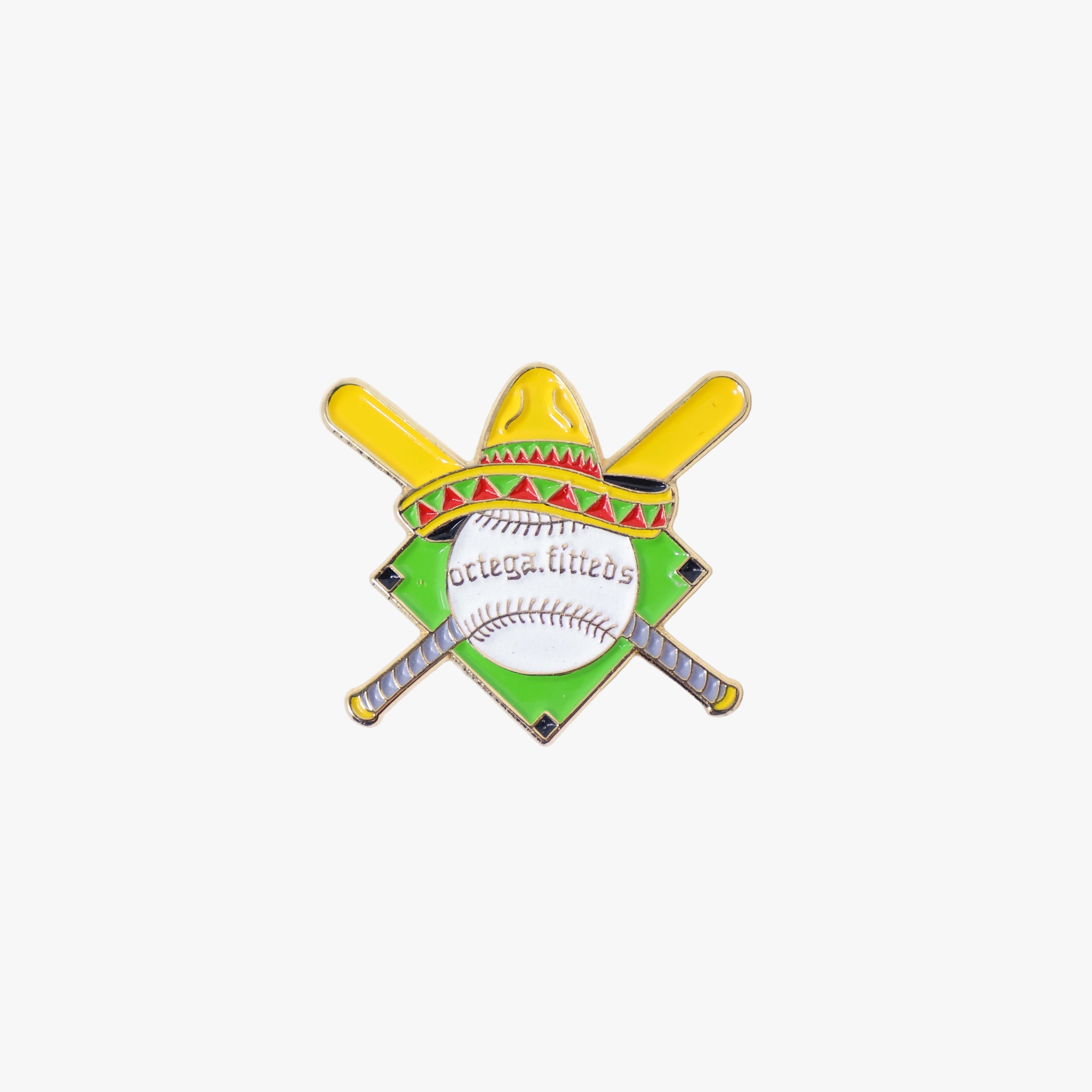 Mexican Baseball Sombero Graphic Pin