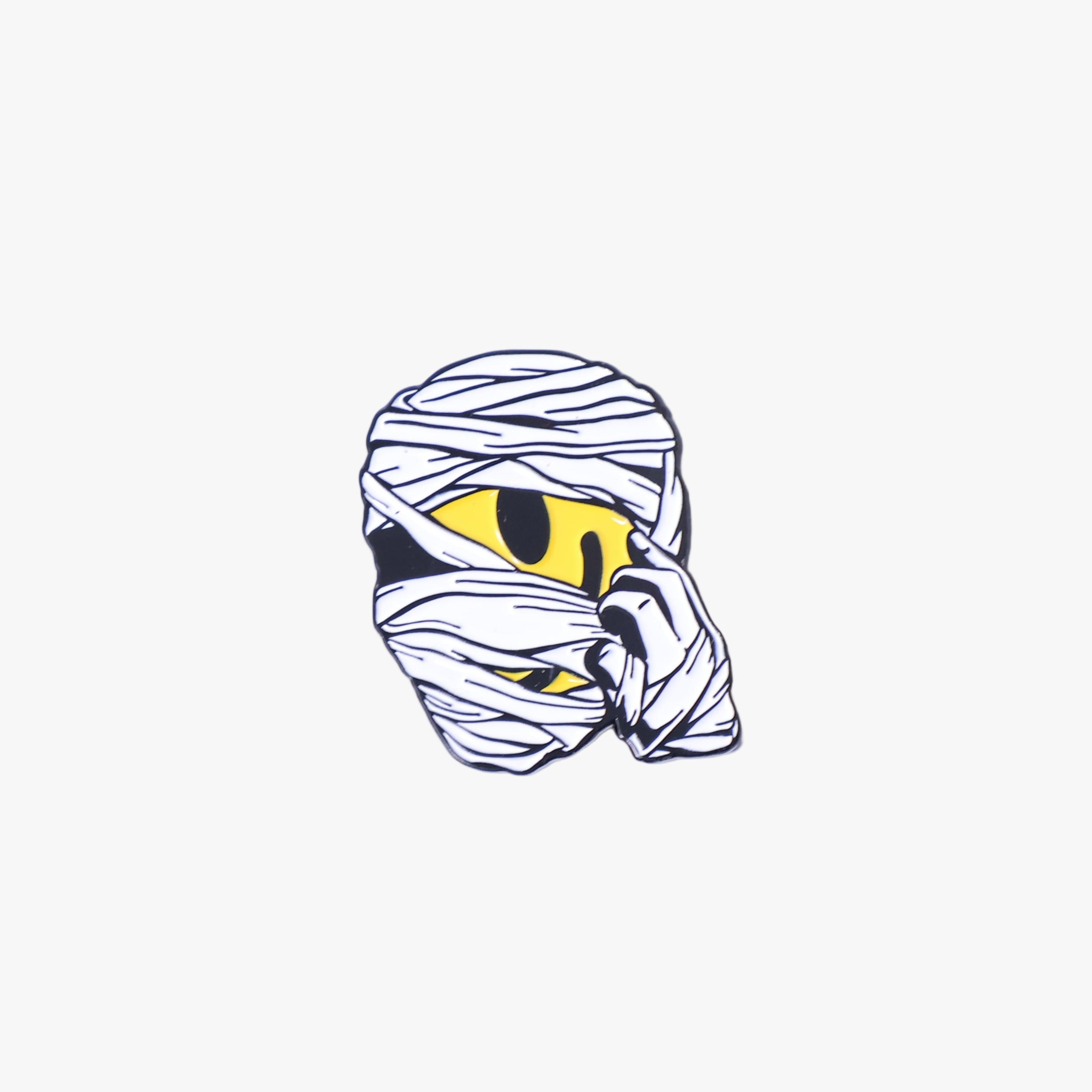 Smiley Face Mummy Graphic Pin