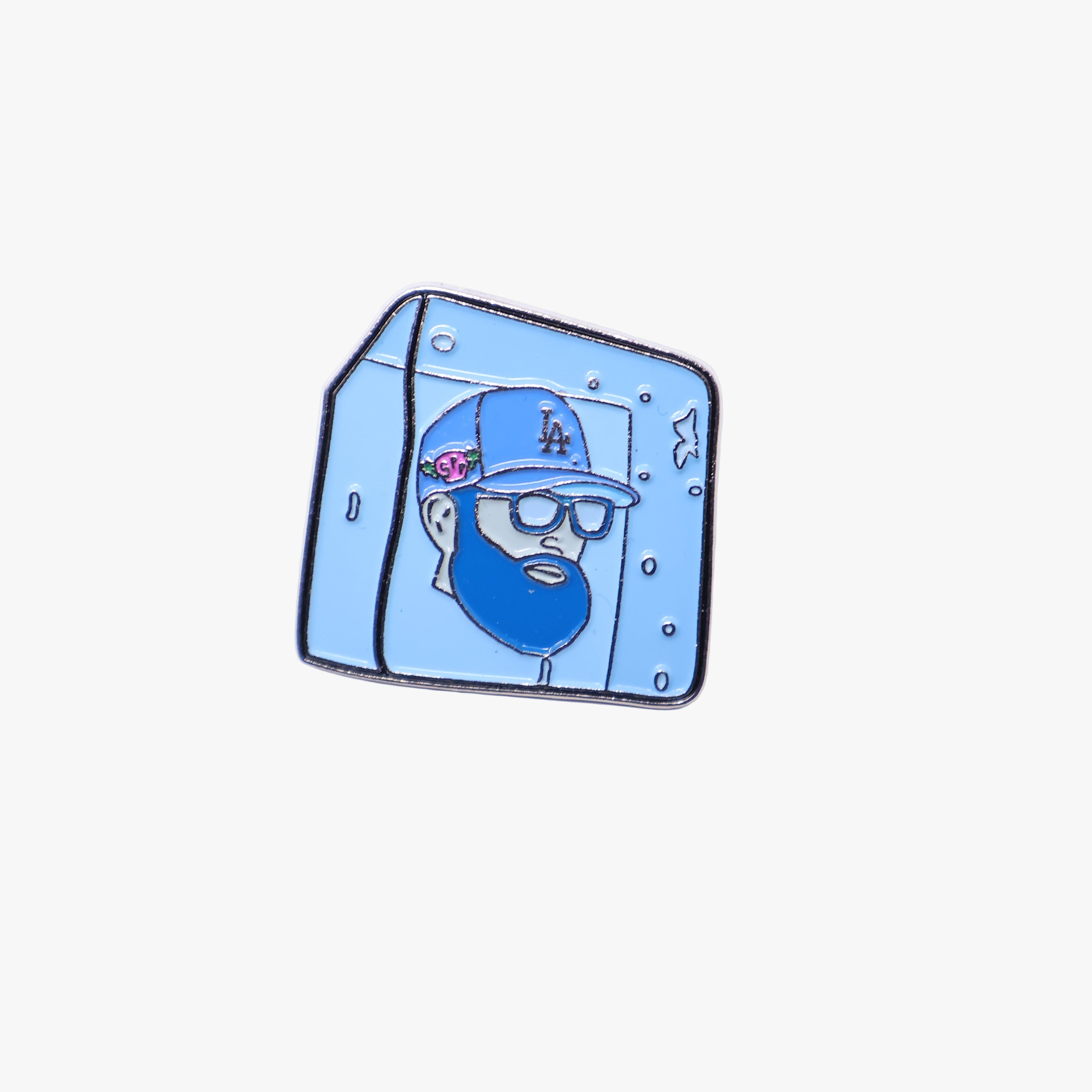 Blue Icecube Graphic Pin