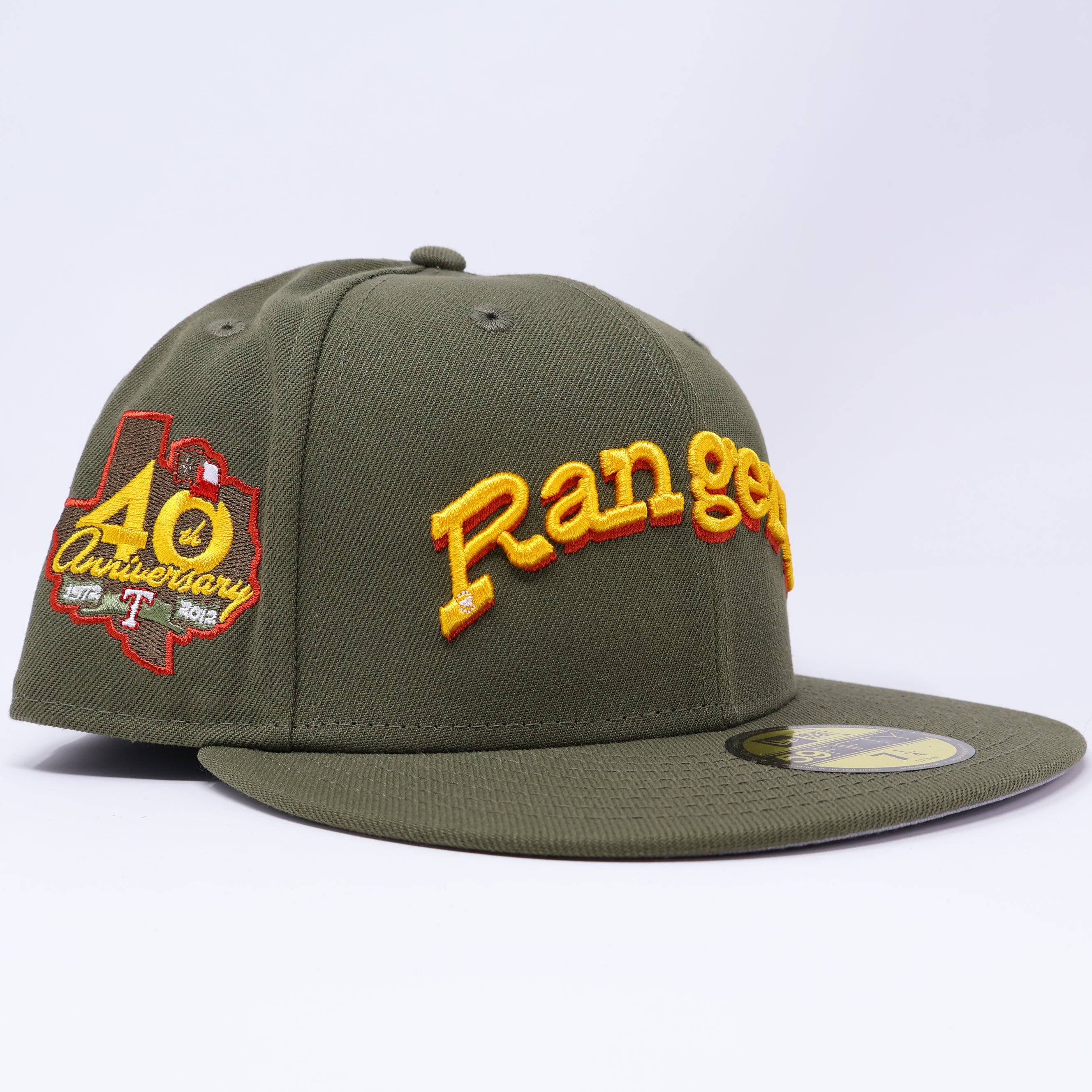NWT 1/4 Green Dallas Texas Rangers 40th Anniversary 59fifty New Era Fitted Hat Cap