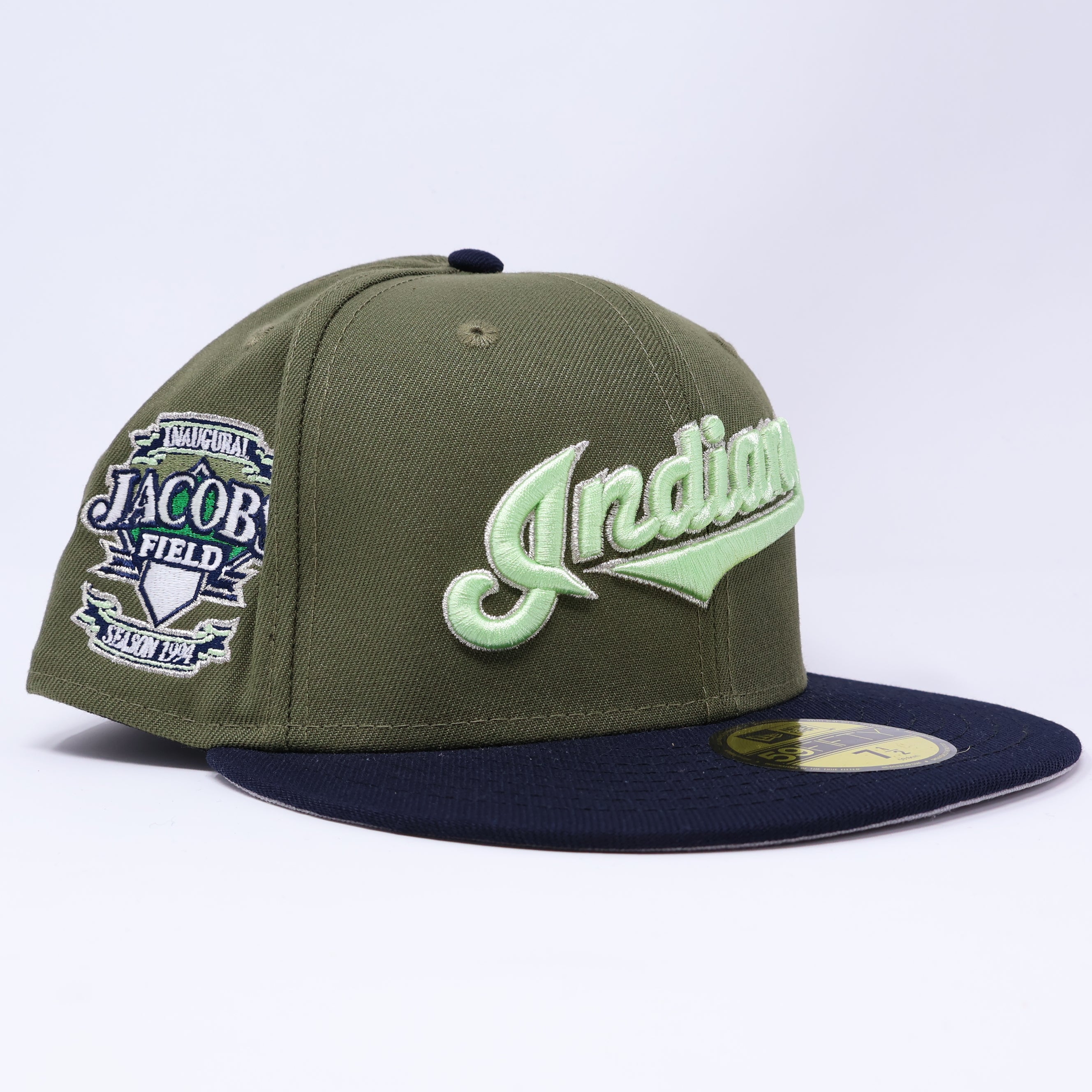 NWT 1/2 Green Cleveland Indians Jacobs Field 59fifty New Era Fitted Hat Cap