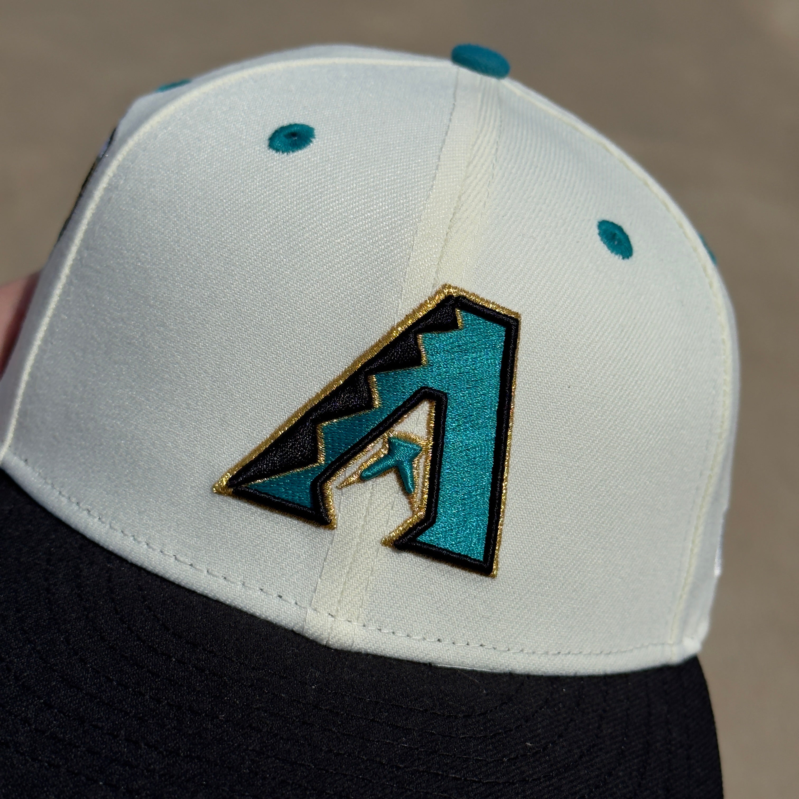 7 1/8 USED Chrome Arizona Diamondbacks 1998 Inaugural 59fifty New Era Fitted Cap