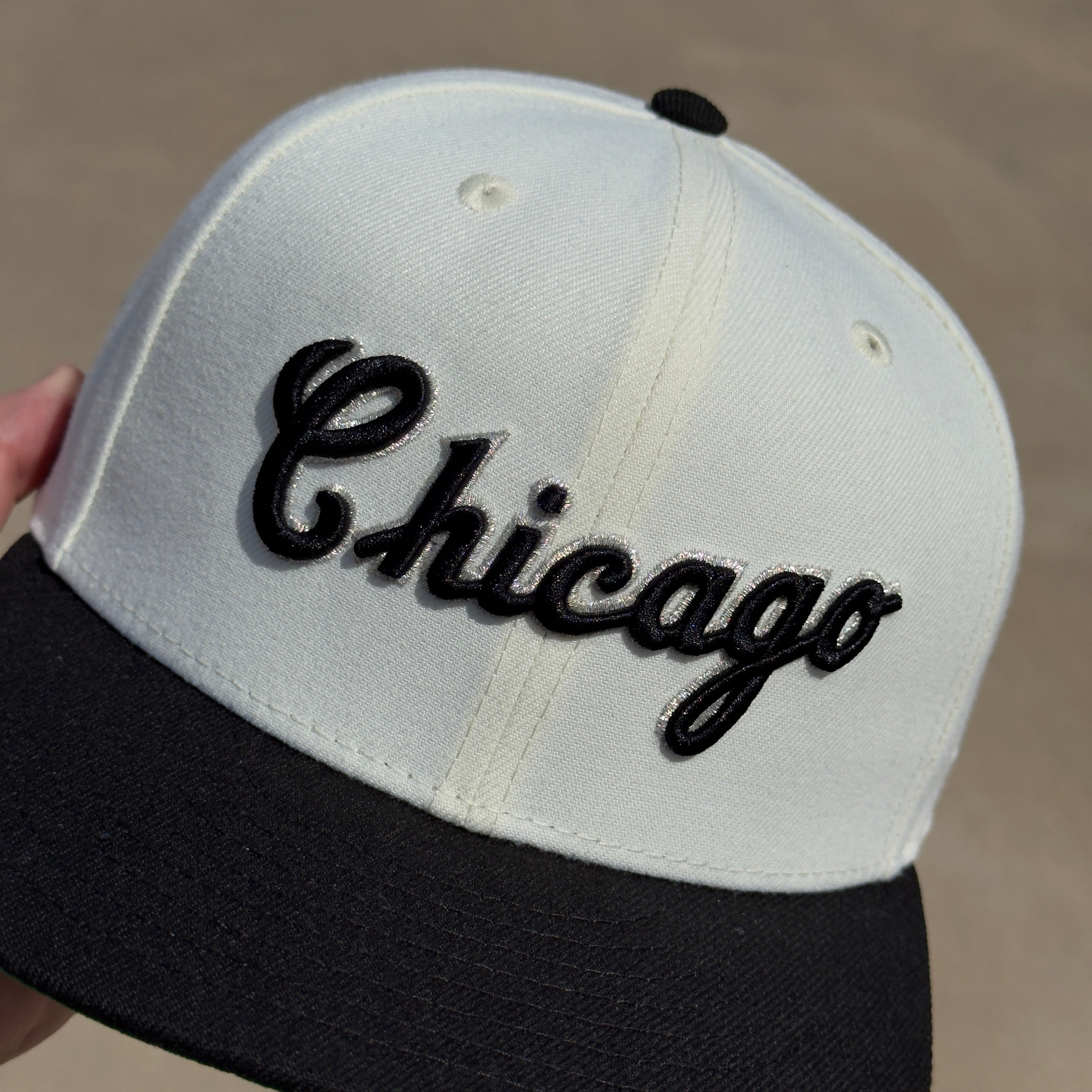 7 1/8 USED Chicago White Sox simple logo patch 59fifty New Era Fitted Cap