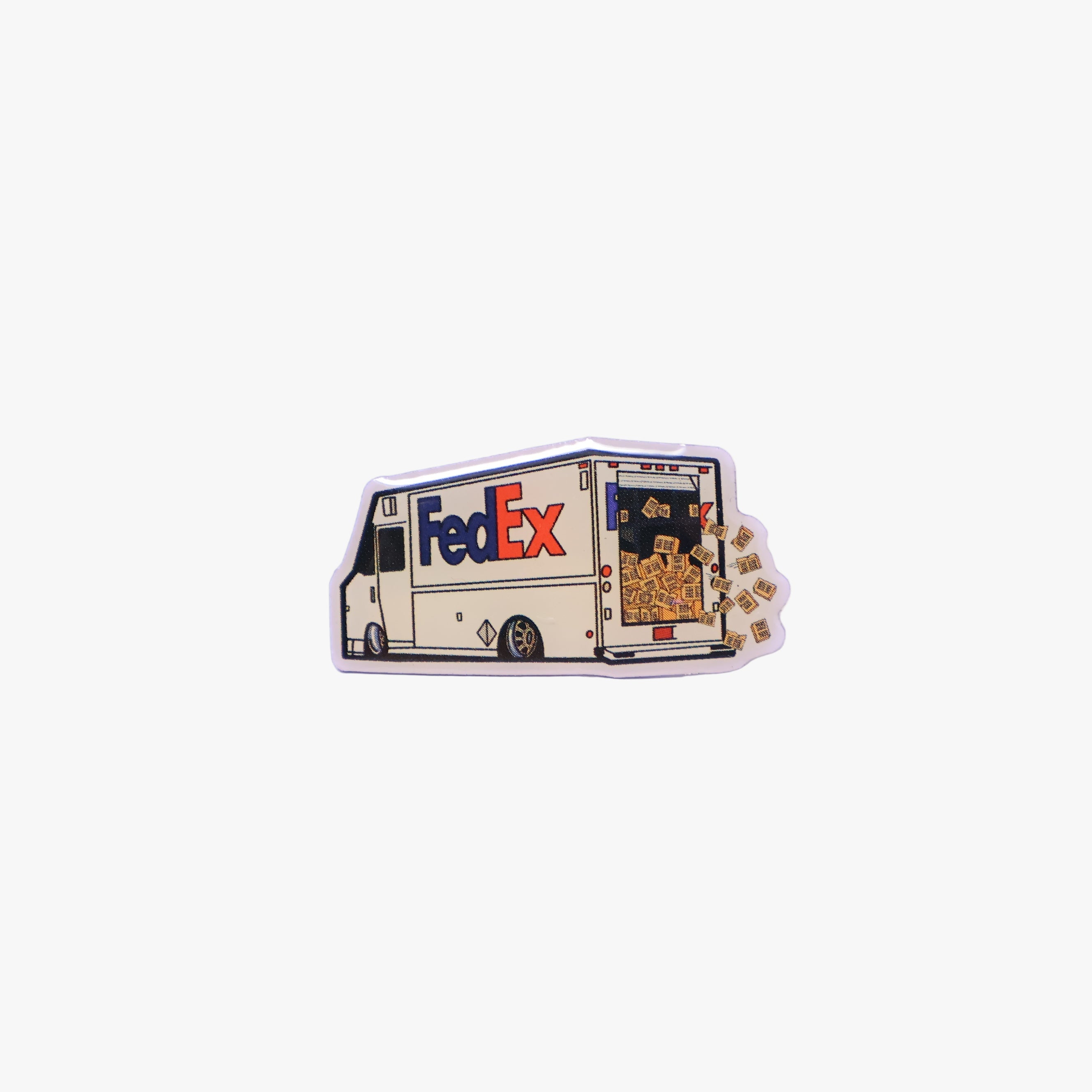 FedEx Flying Packages Graphic Pin