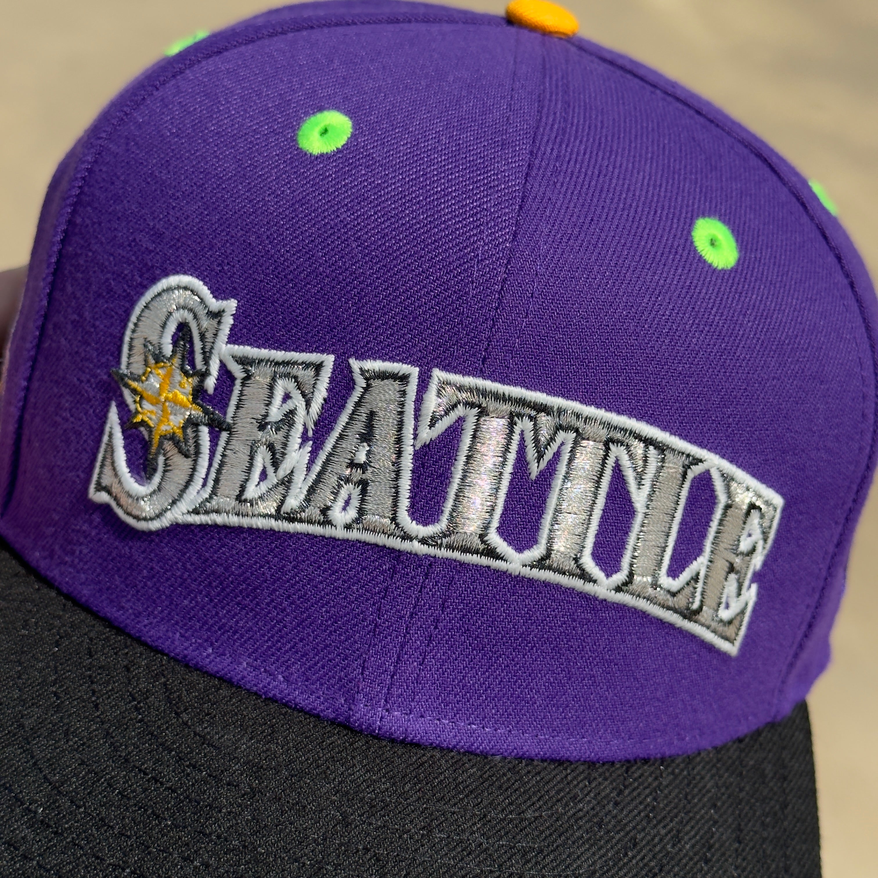 7 1/8 USED Purple Seattle Mariners 30th Anniversary 59fifty New Era Fitted Cap