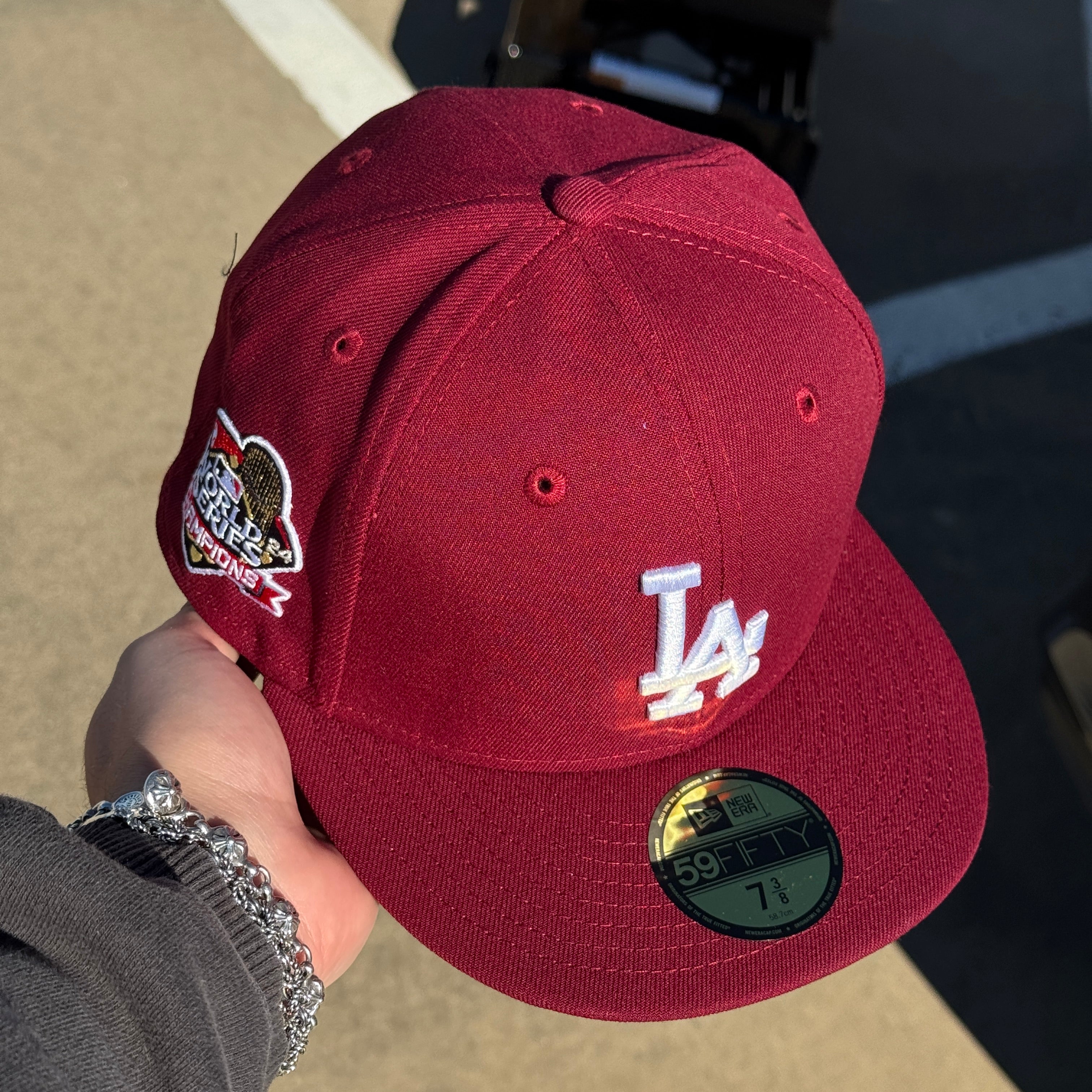 NWT Maroon Los Angeles Dodgers 2024 World Series 59fifty New Era Fitted Hat Cap