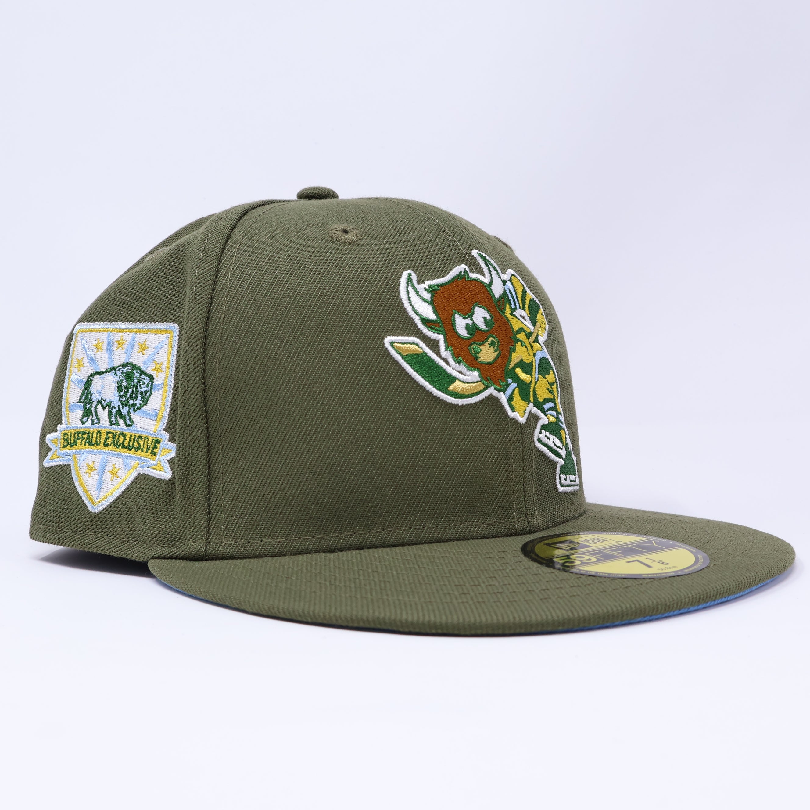 NEW 1/8 Olive Buffalo Sabres Hockey AHL Exclusive Patch 59fifty New Era Fitted Hat Cap