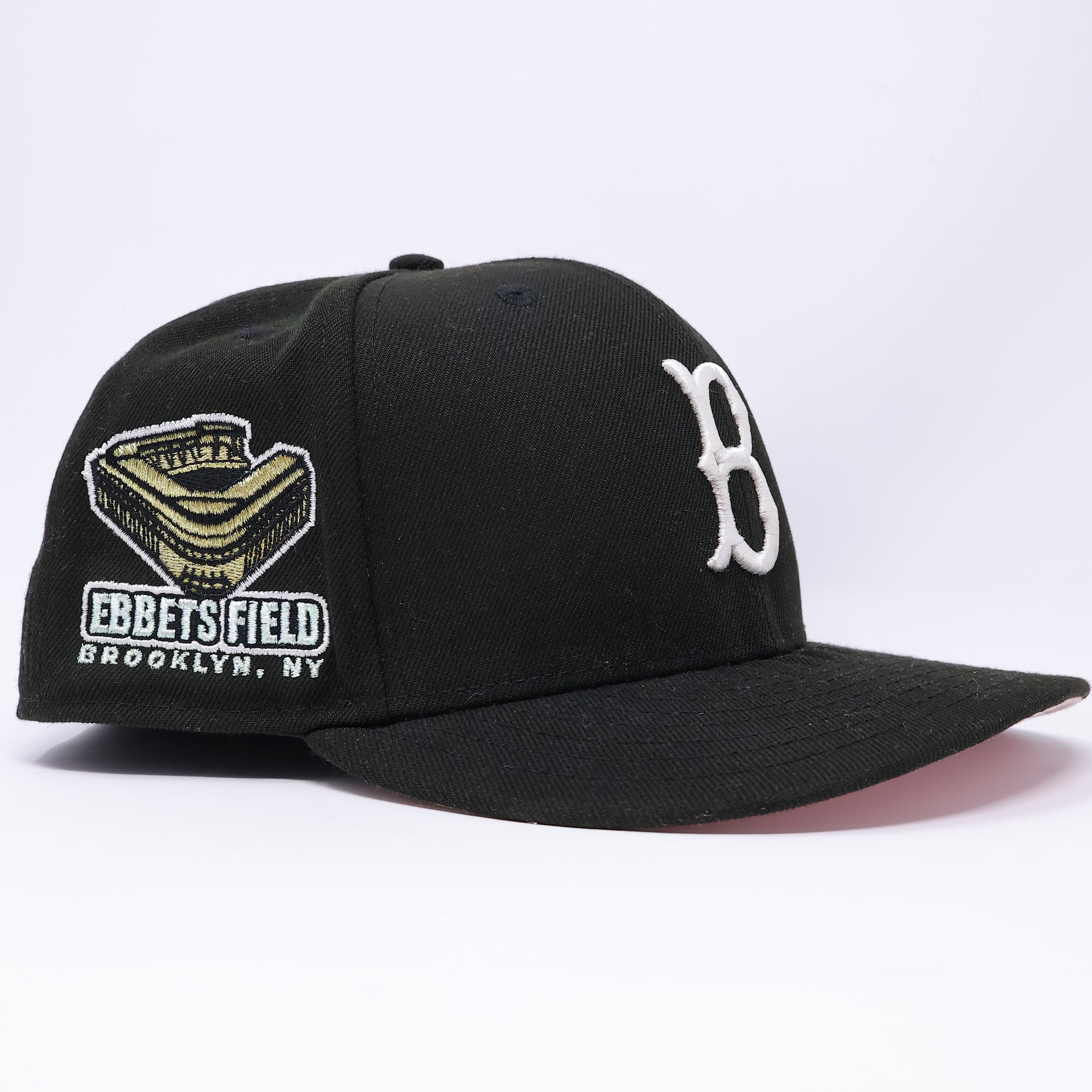 USED 5/8 Black Brooklyn Dodgers Ebbets Field 59fifty New Era Fitted Hat Cap