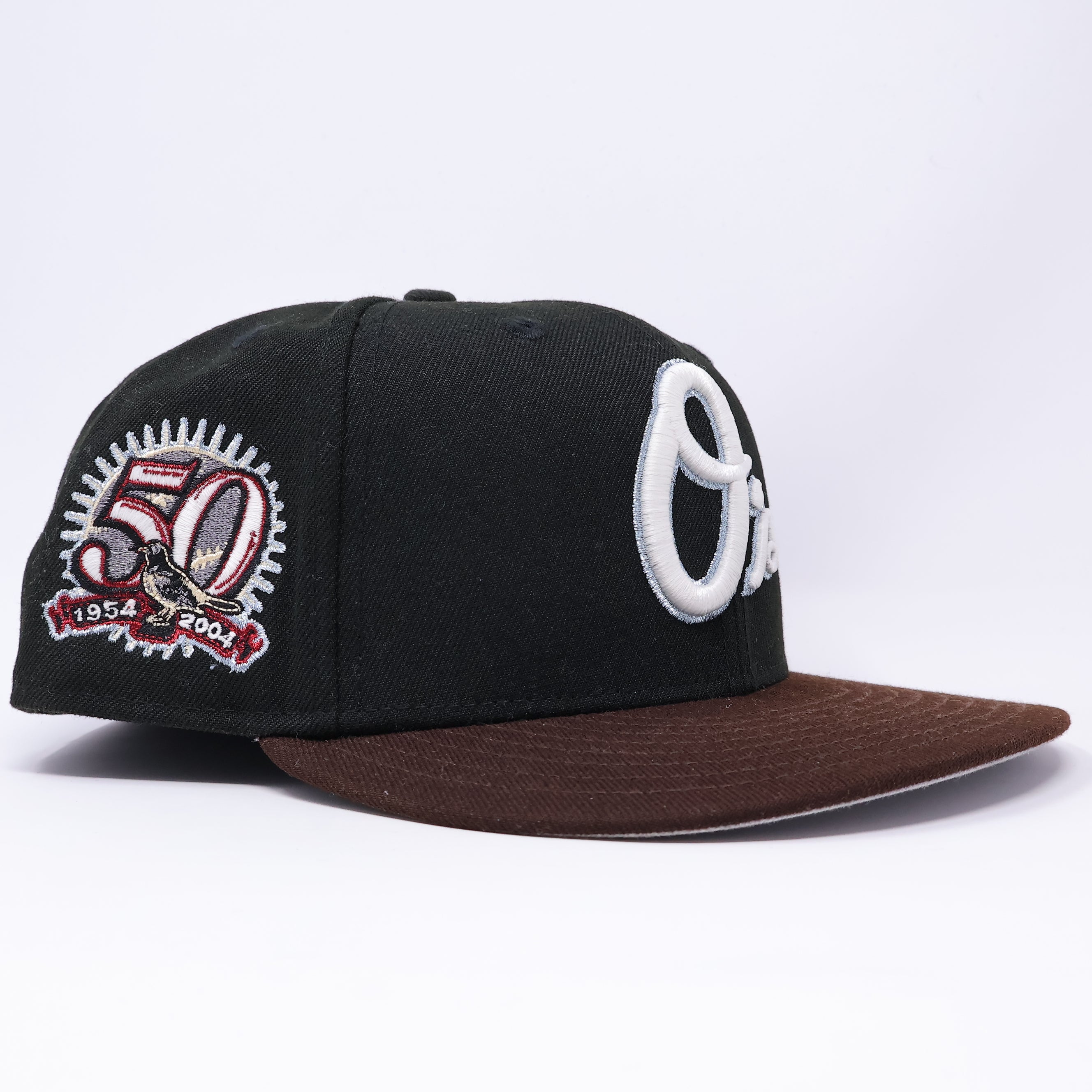 USED 3/4 Black Baltimore Orioles 50th Anniversary 59fifty New Era Fitted Hat Cap