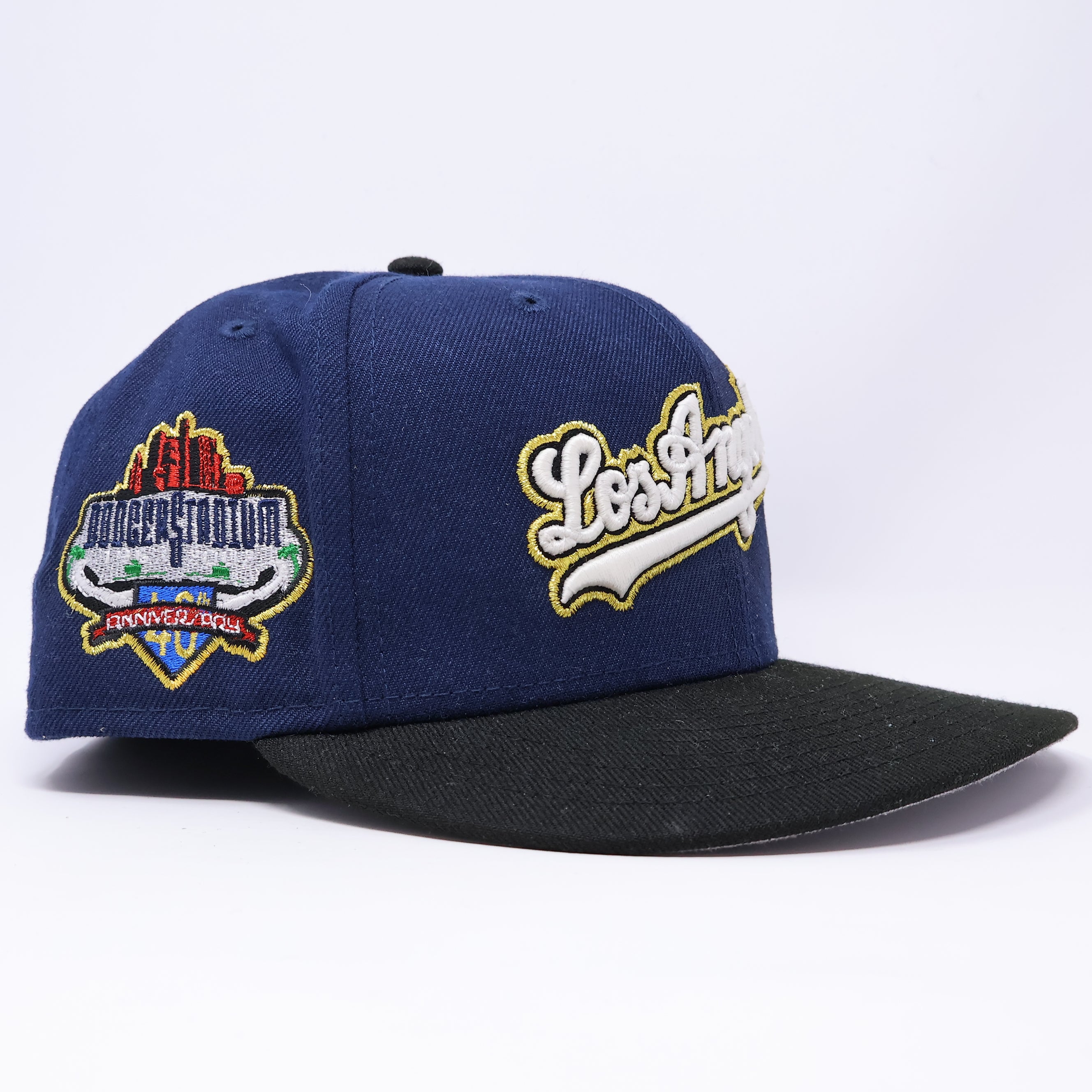 USED 3/4 Navy Los Angeles Dodgers 40th Anniversary 59fifty New Era Fitted Hat Cap
