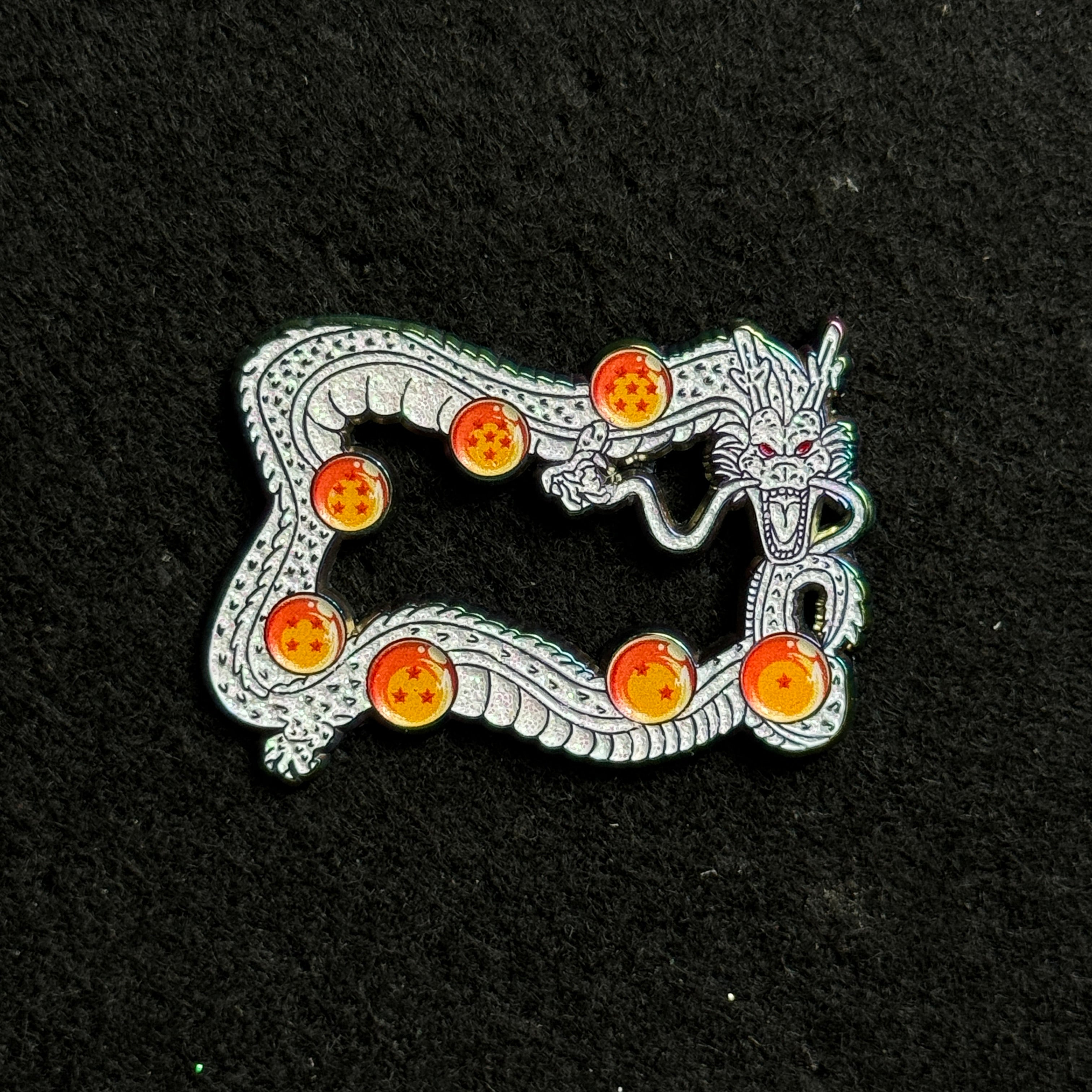 White Iridescent Dragon Ball Z Shenron MLB Logo Pin